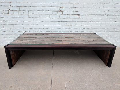 Mid Century Modern Percival Lafer Brutalist Rosewood Coffee Table