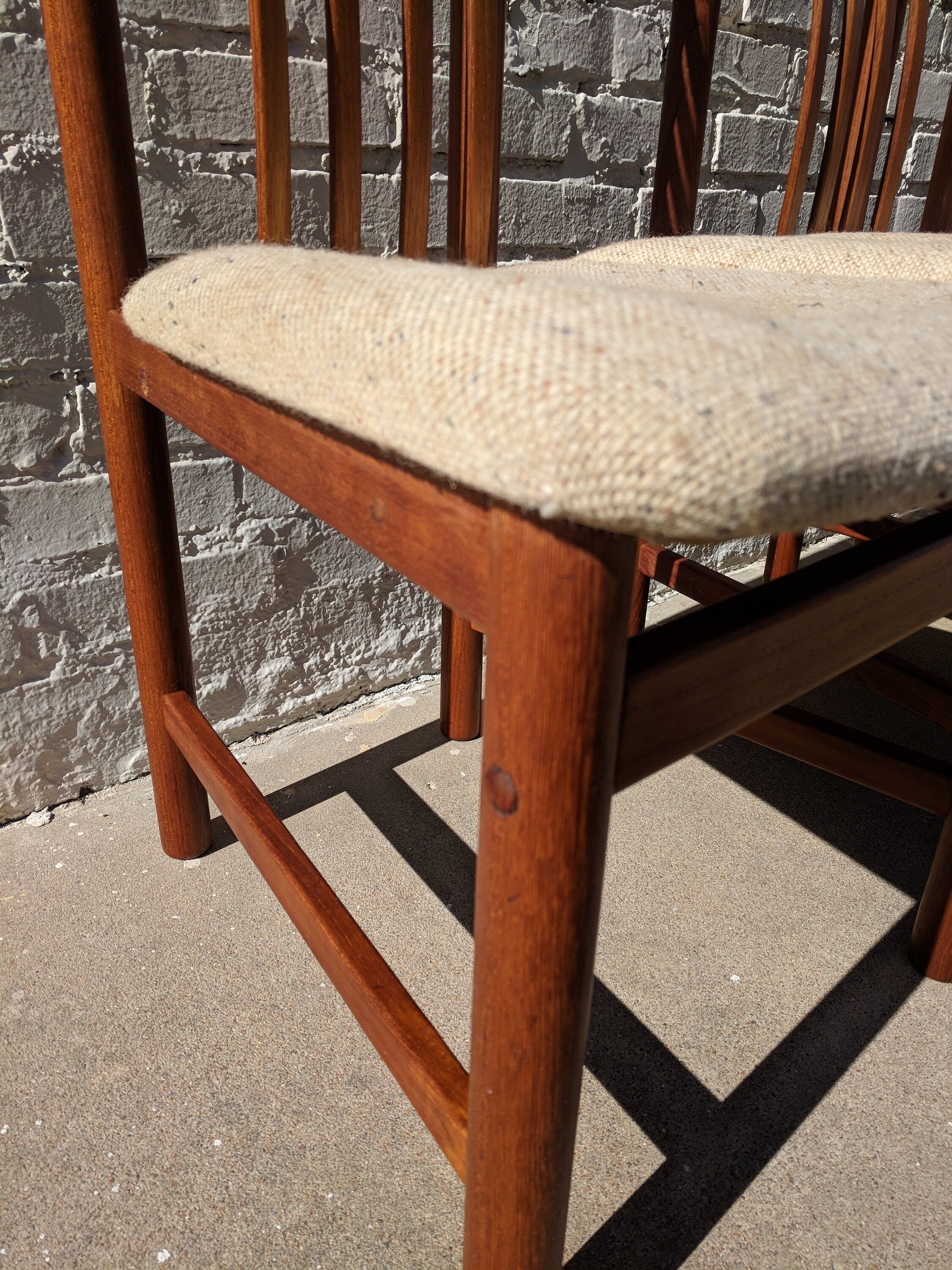 Mid Century Modern Danish D Scan Teak Dining Chairs Set of 4