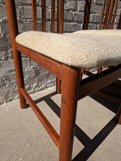 Mid Century Modern Danish D Scan Teak Dining Chairs Set of 4