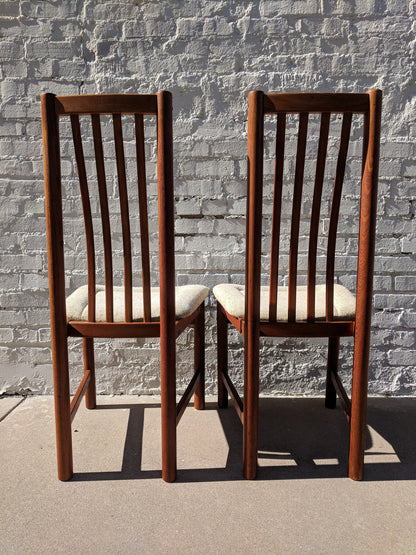 Mid Century Modern Danish D Scan Teak Dining Chairs Set of 4