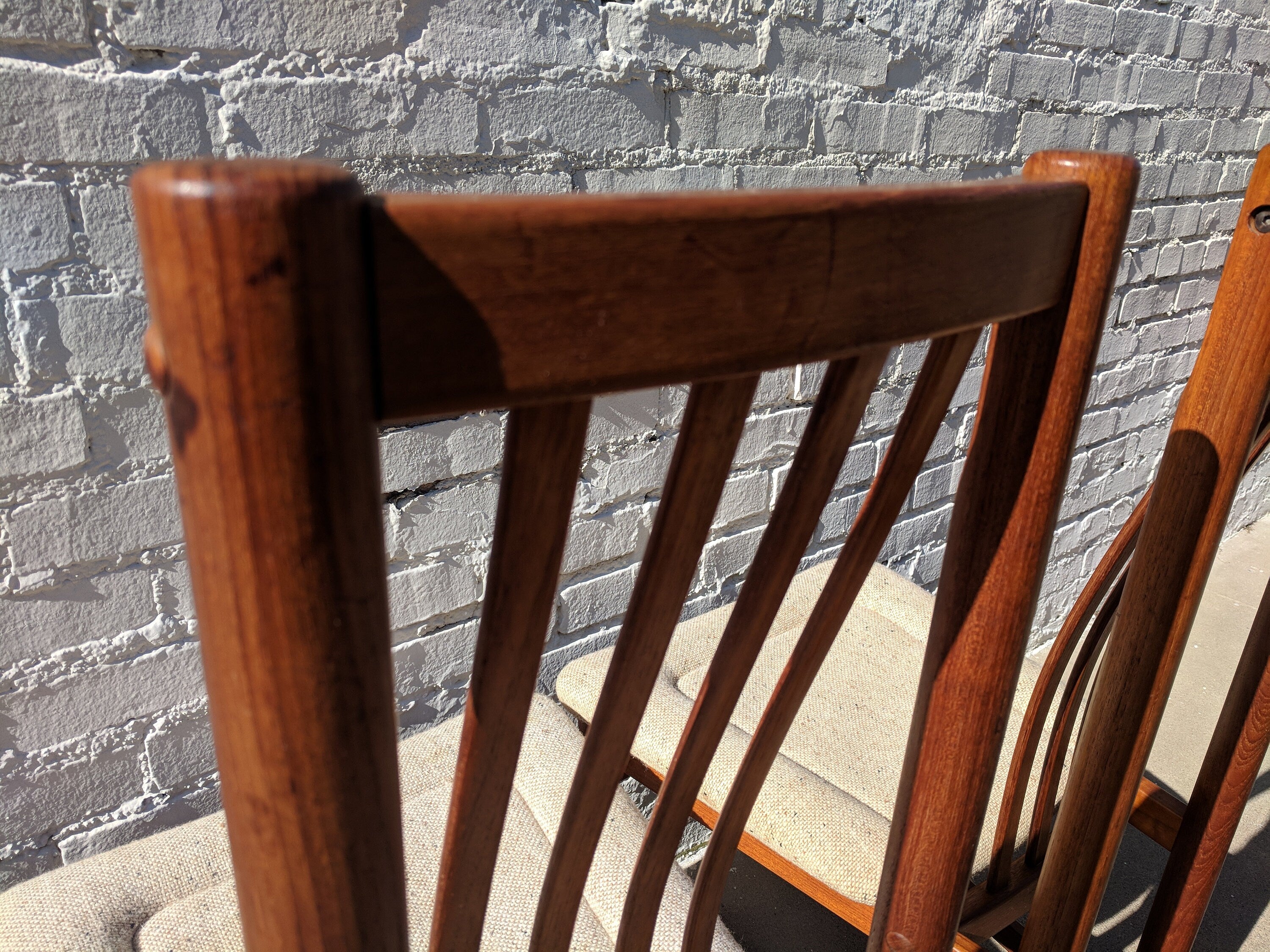 Mid Century Modern Danish D Scan Teak Dining Chairs Set of 4