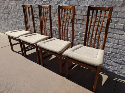 Mid Century Modern Danish D Scan Teak Dining Chairs Set of 4