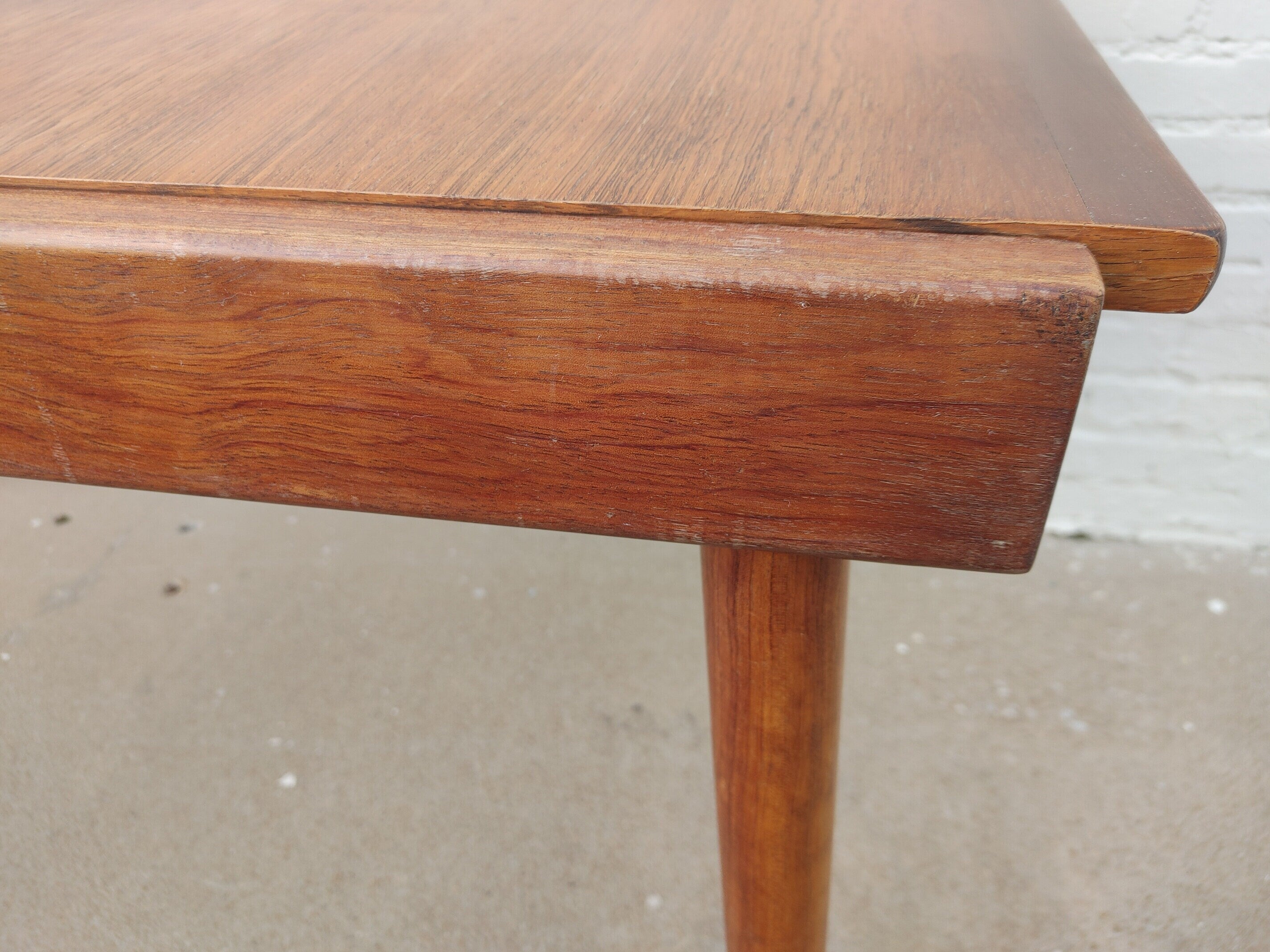 Mid Century Modern Rosewood Dining Table with Hidden Leaf