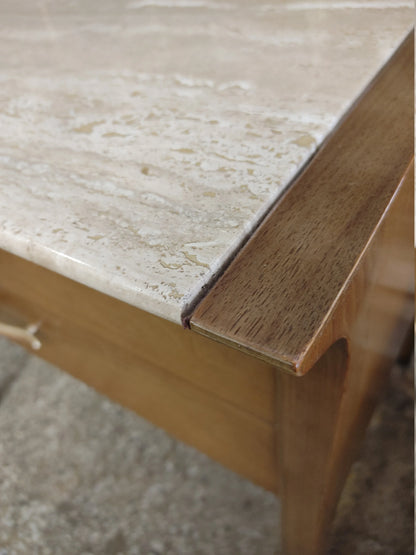 Mid Century Modern Drexel Profile Marble Top Cabinet