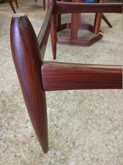 Mid Century Modern Rosewood & Glass Coffee Table