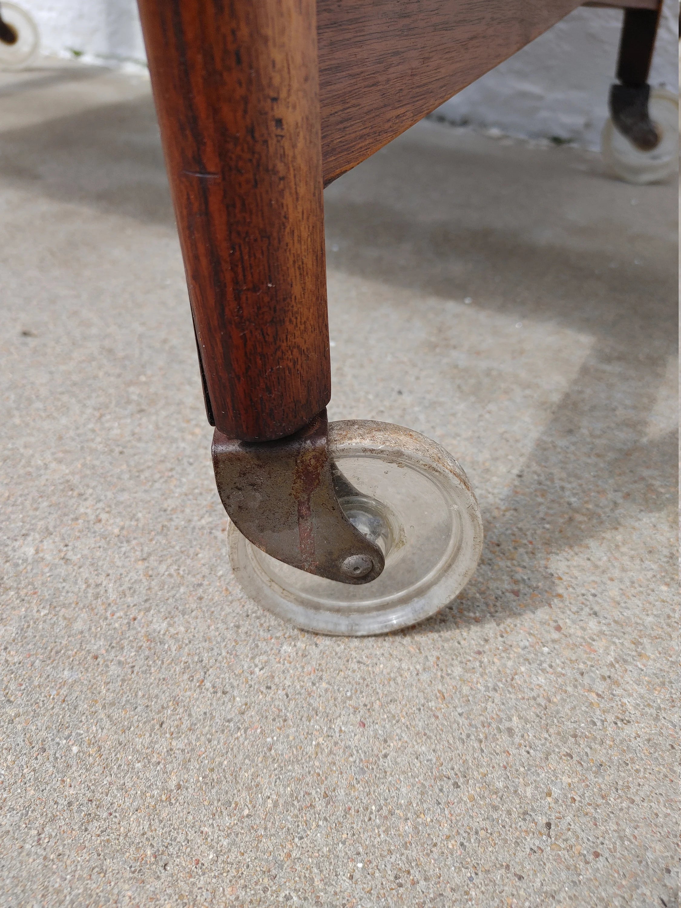 Mid Century Modern Rolling Bar in Walnut