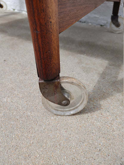 Mid Century Modern Rolling Bar in Walnut