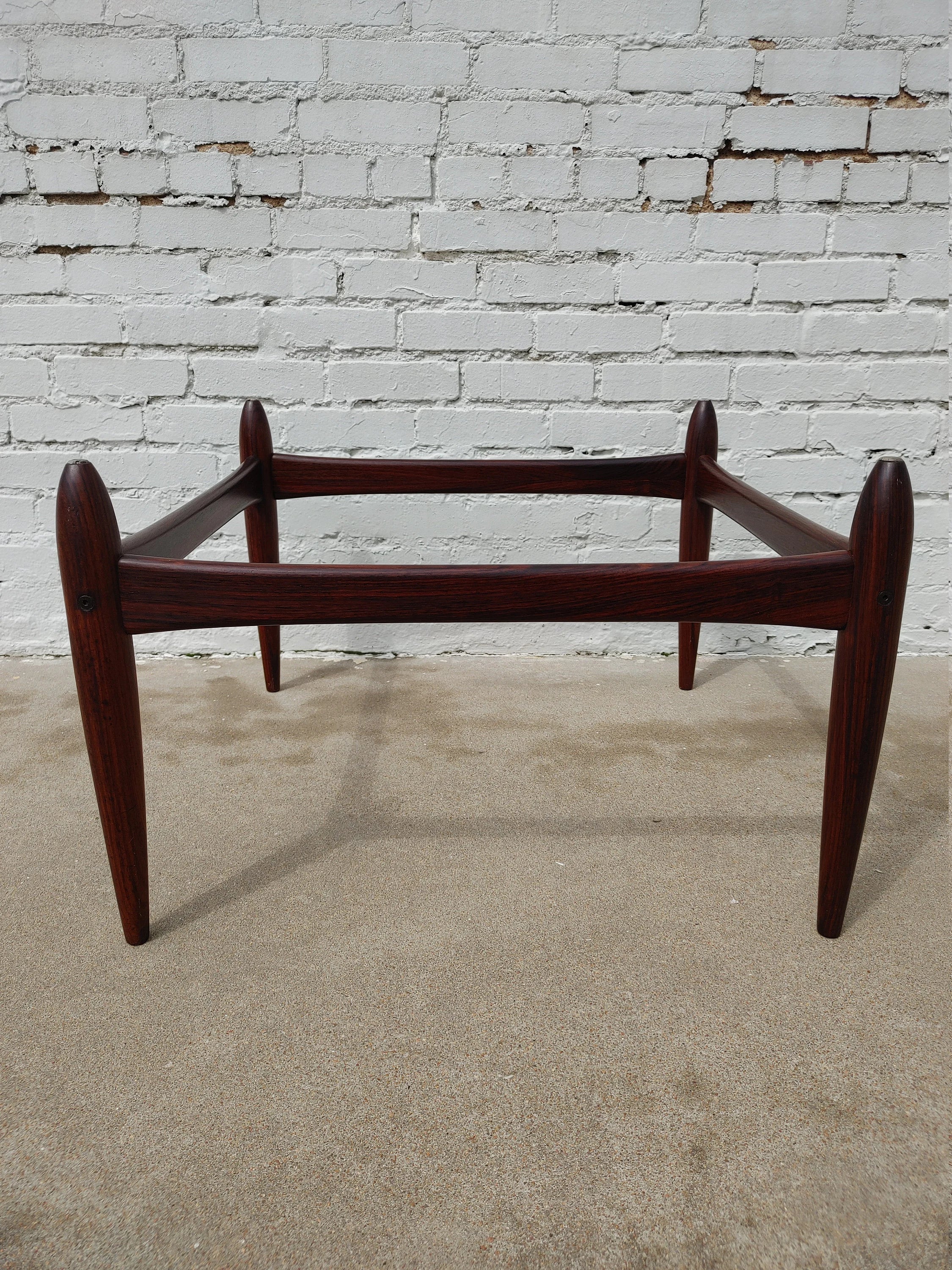 Mid Century Modern Rosewood & Glass Coffee Table