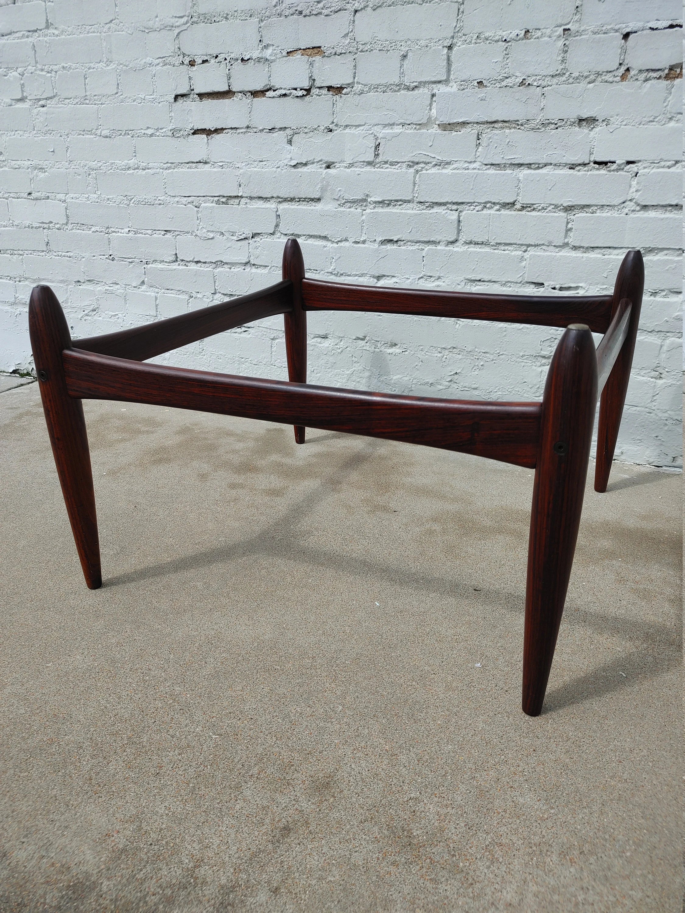 Mid Century Modern Rosewood & Glass Coffee Table