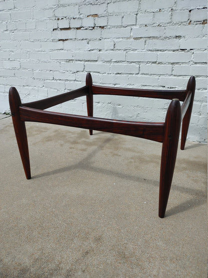 Mid Century Modern Rosewood & Glass Coffee Table