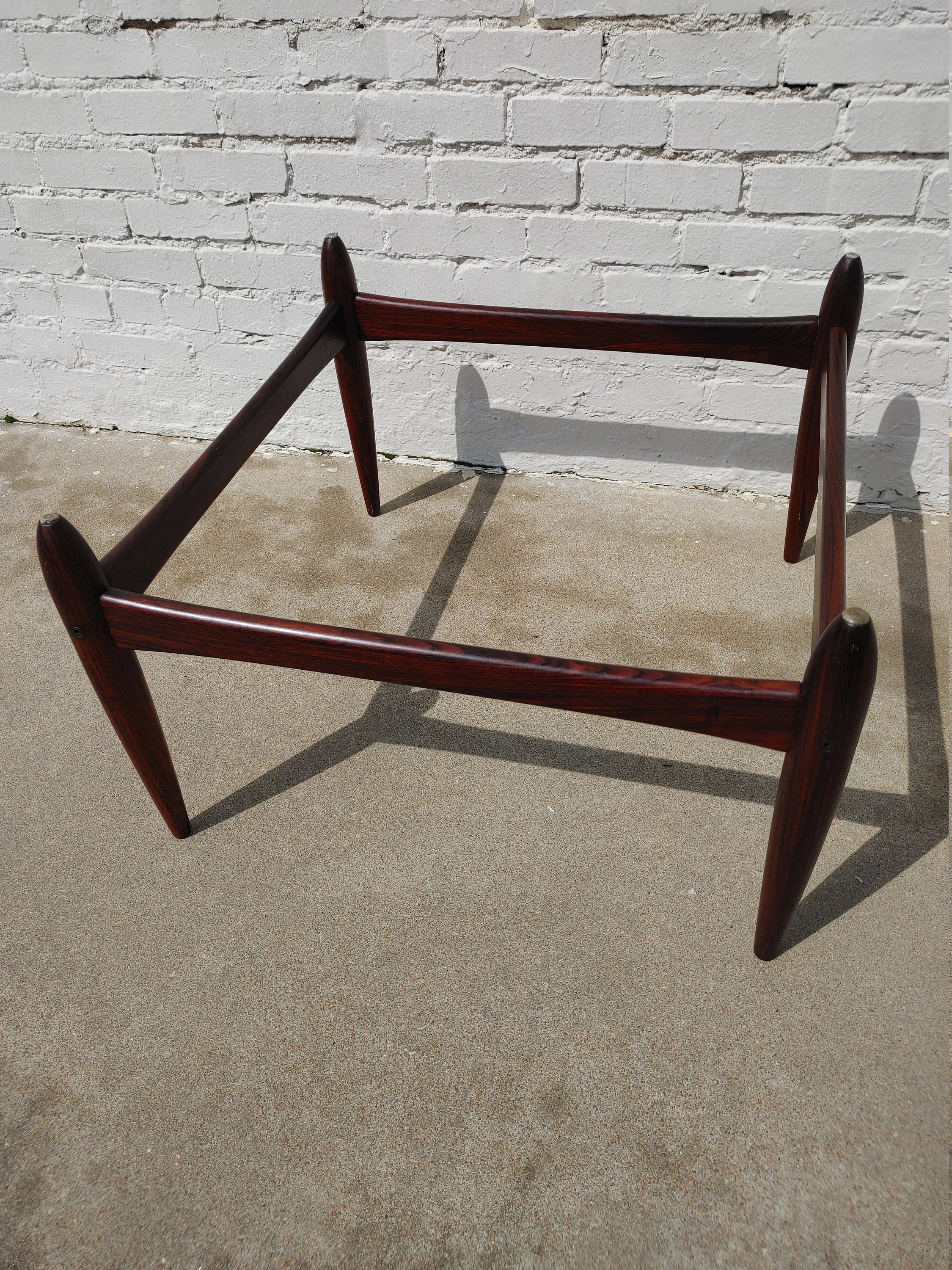 Mid Century Modern Rosewood & Glass Coffee Table