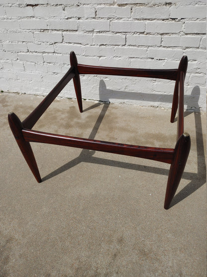 Mid Century Modern Rosewood & Glass Coffee Table