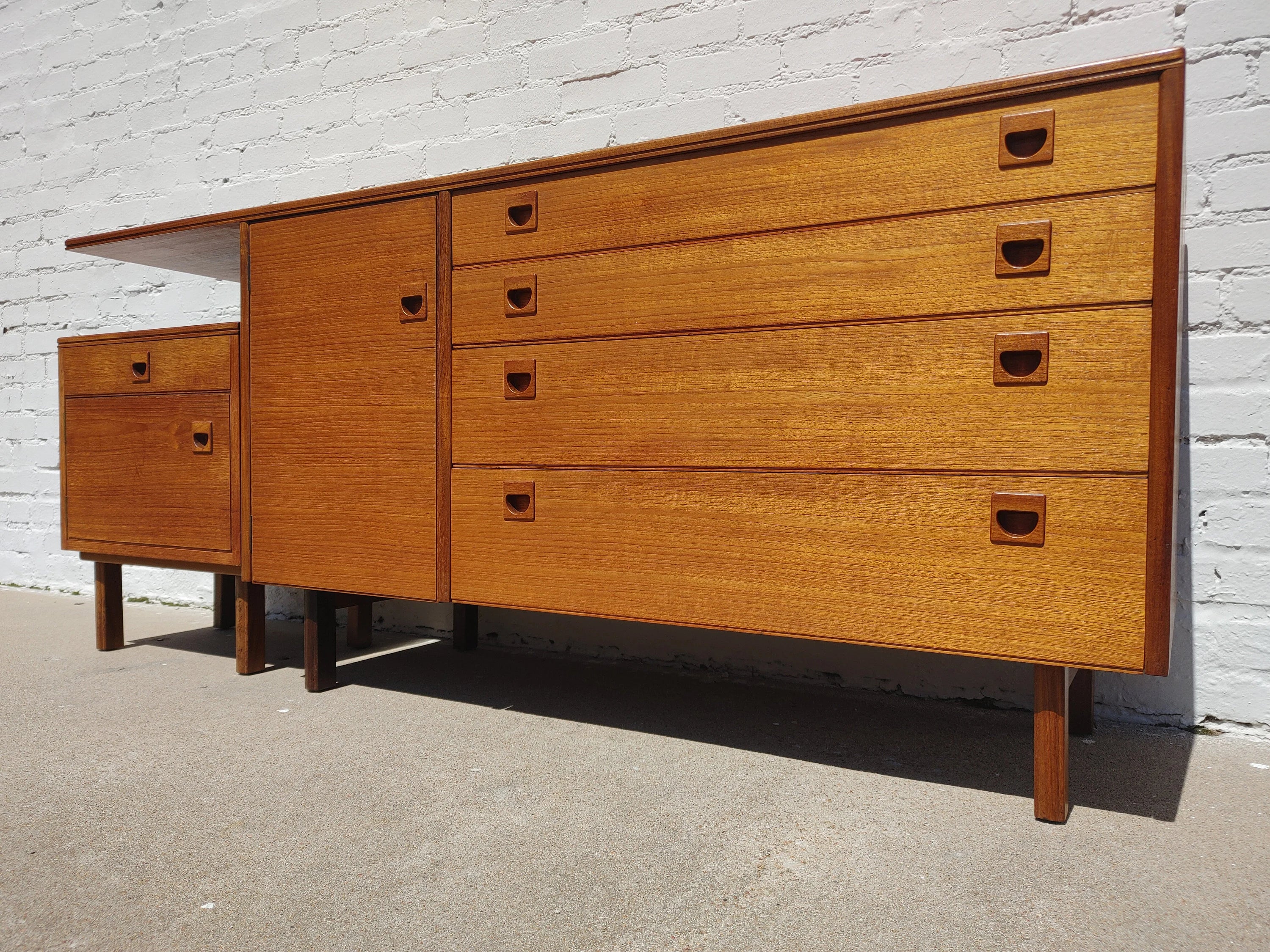 Mid Century Modern Danish Inspired Cabinet Set