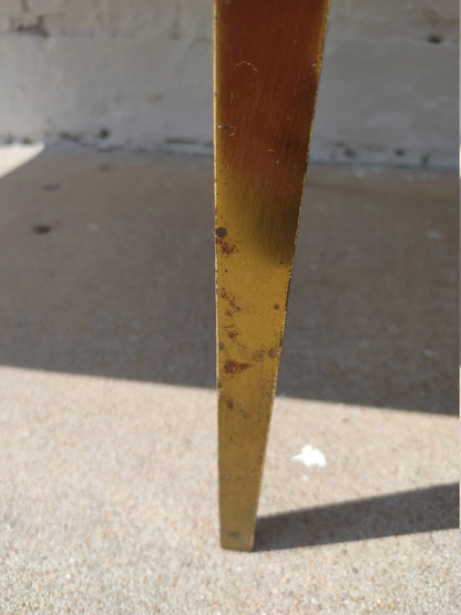 Mid Century Modern Greek Key Marble and Brass Table