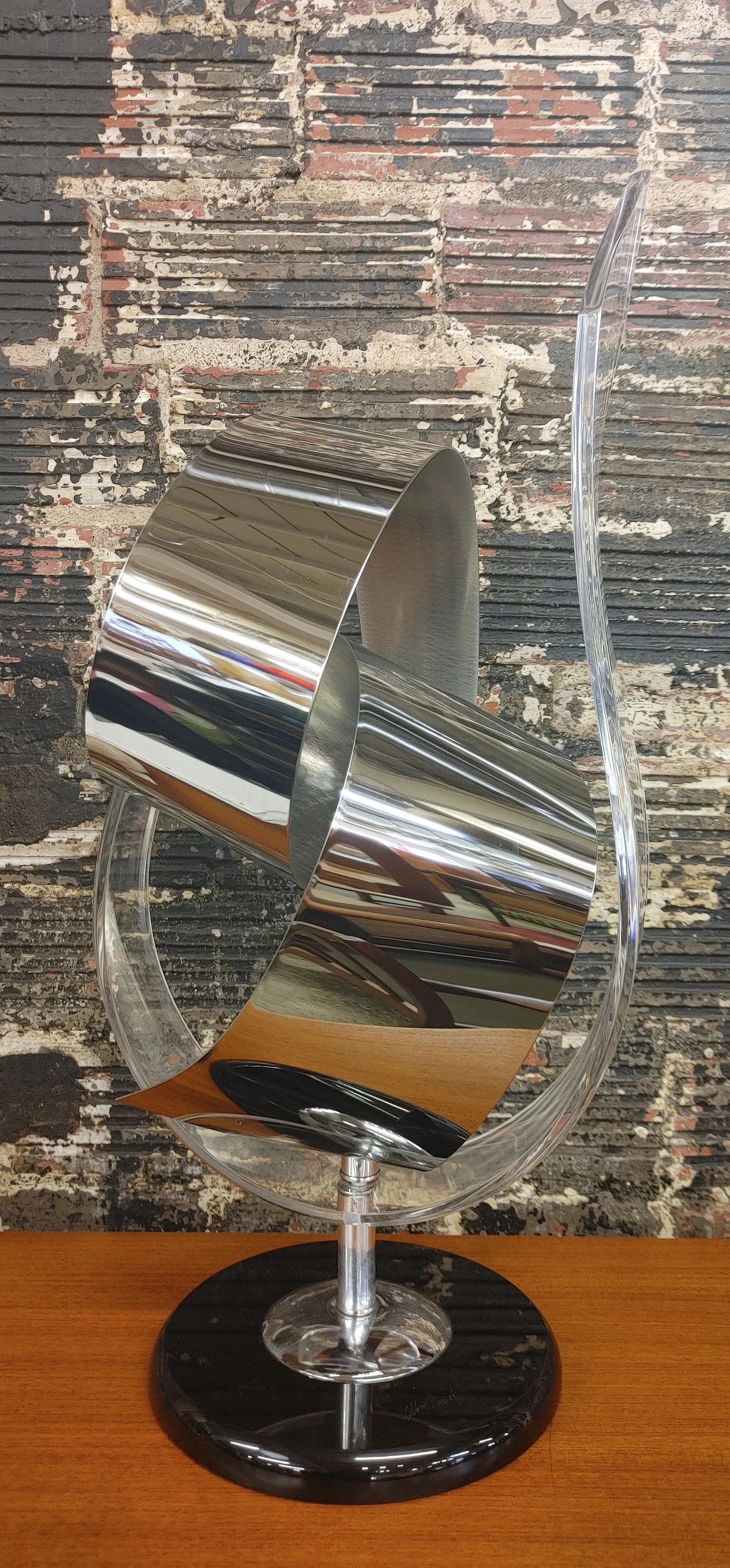 Schlomi Haziza Acrylic and Stainless Steel Sculpture