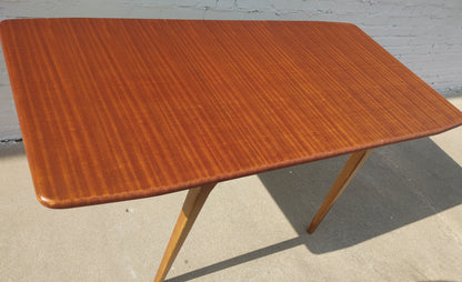 Mid Century Modern Teak Dining Table with Insert