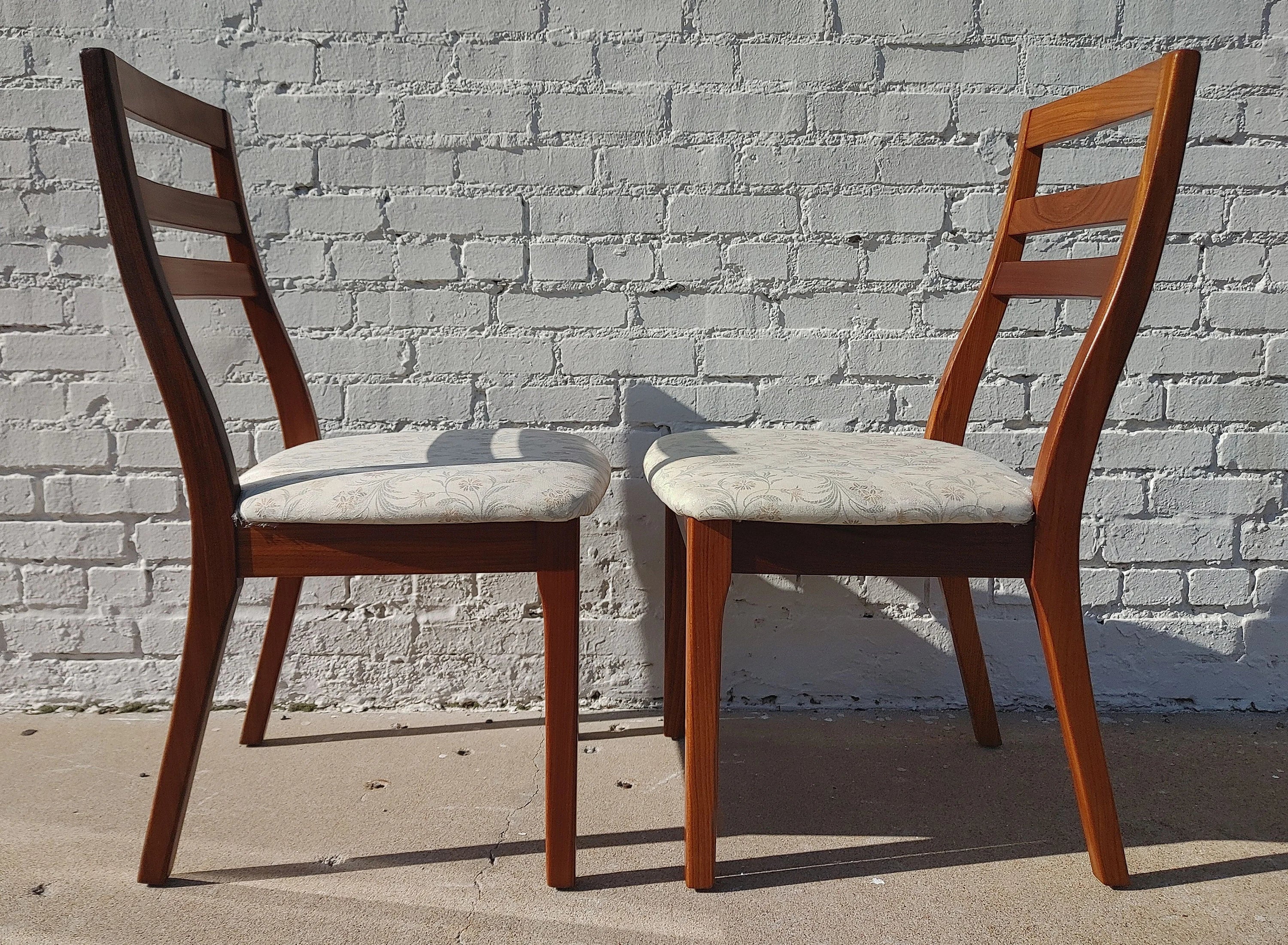 Mid Century Modern Teak English Dining Chairs