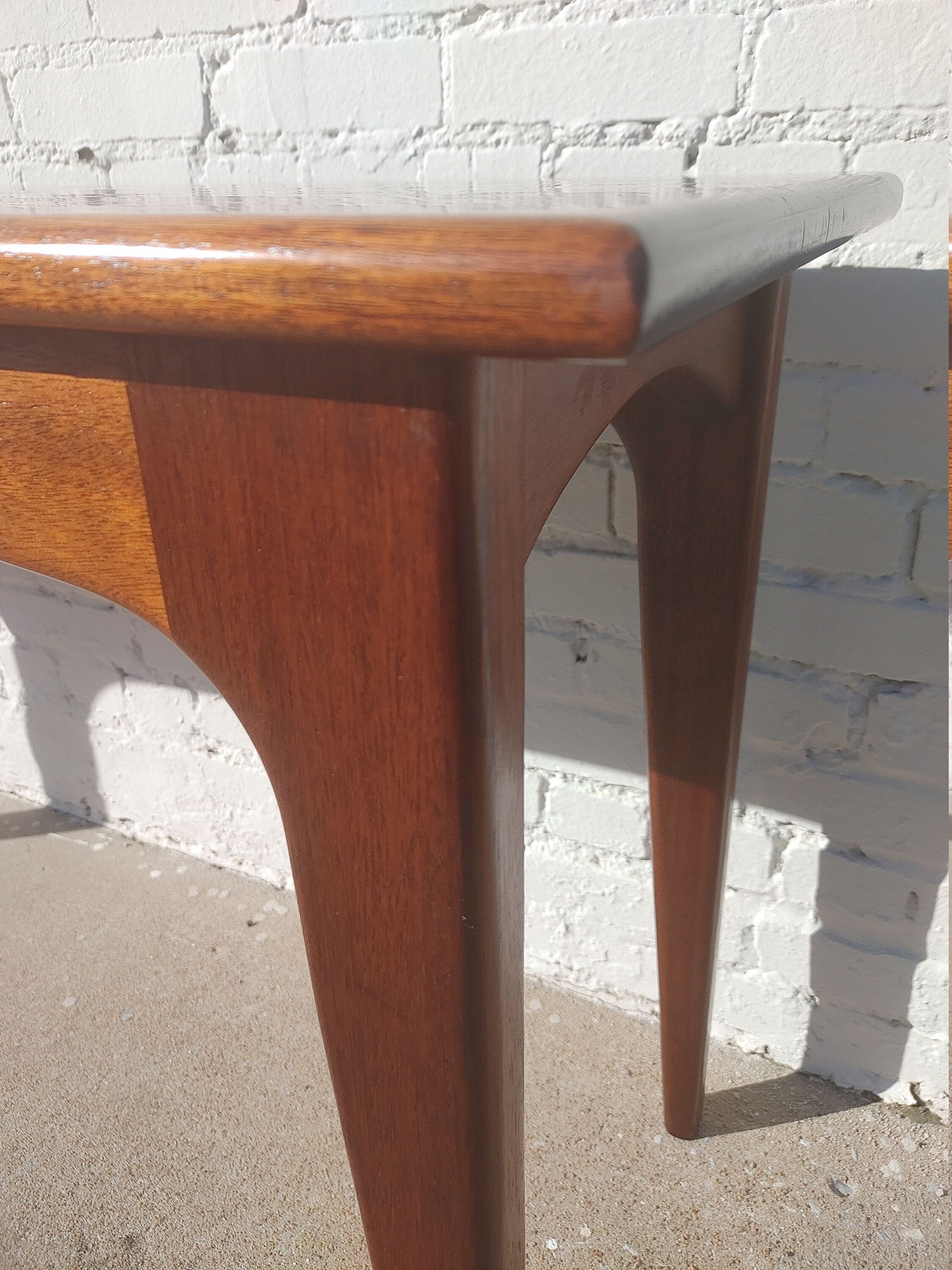 Mid Century Danish Modern Solid Teak Sofa Table