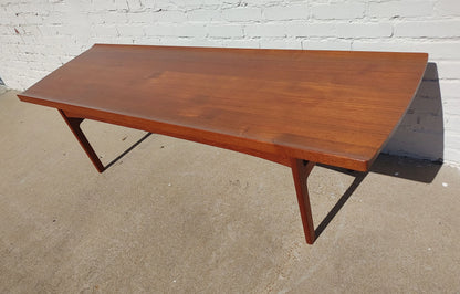 Mid Century Danish Modern Solid Teak Coffee Table by Seffle