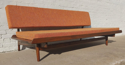 Mid Century Danish Modern Solid Walnut Daybed Sofa Attributed to Grete Jalk