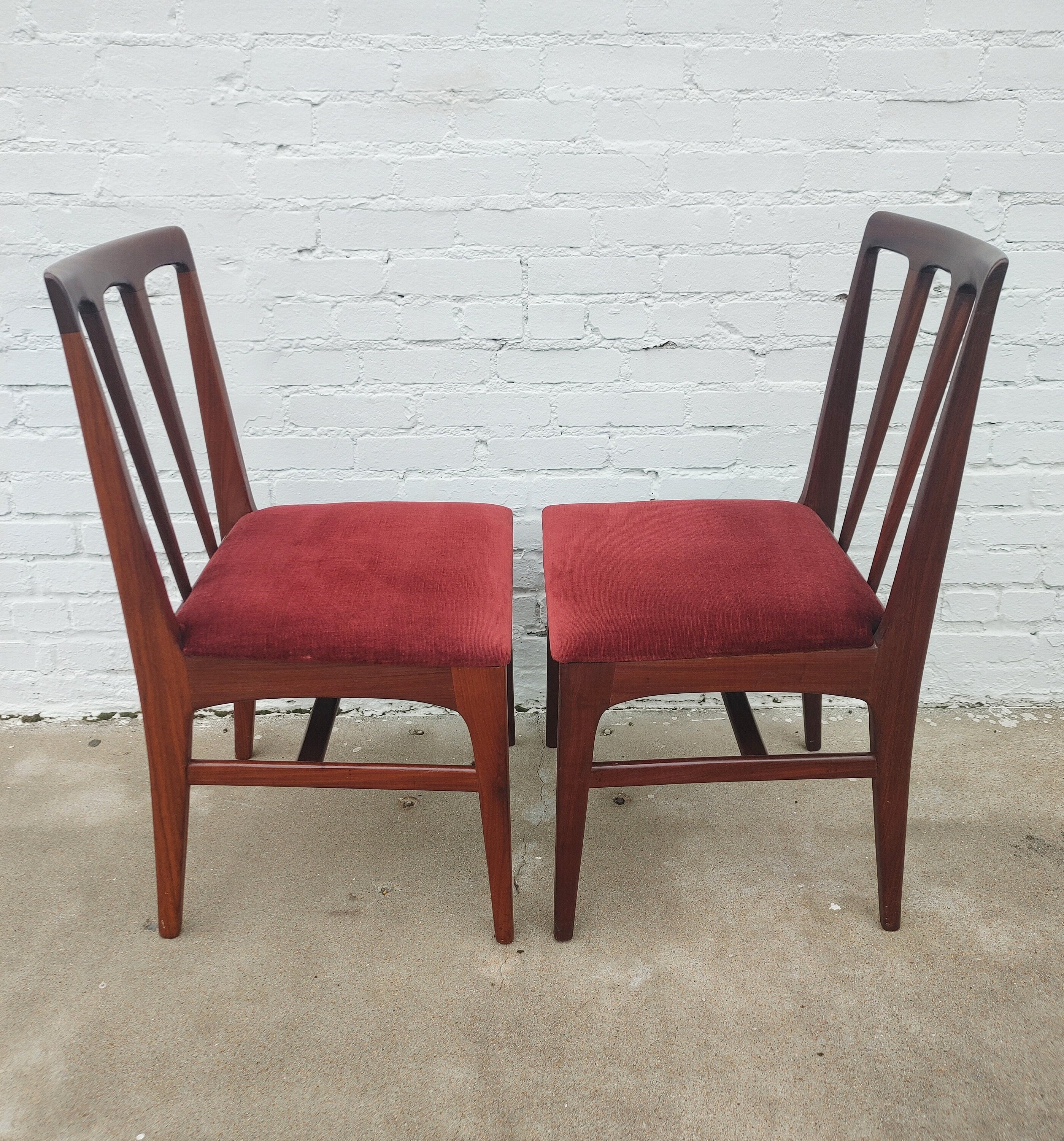 Mid Century English Modern Solid Teak Dining Chairs by Younger