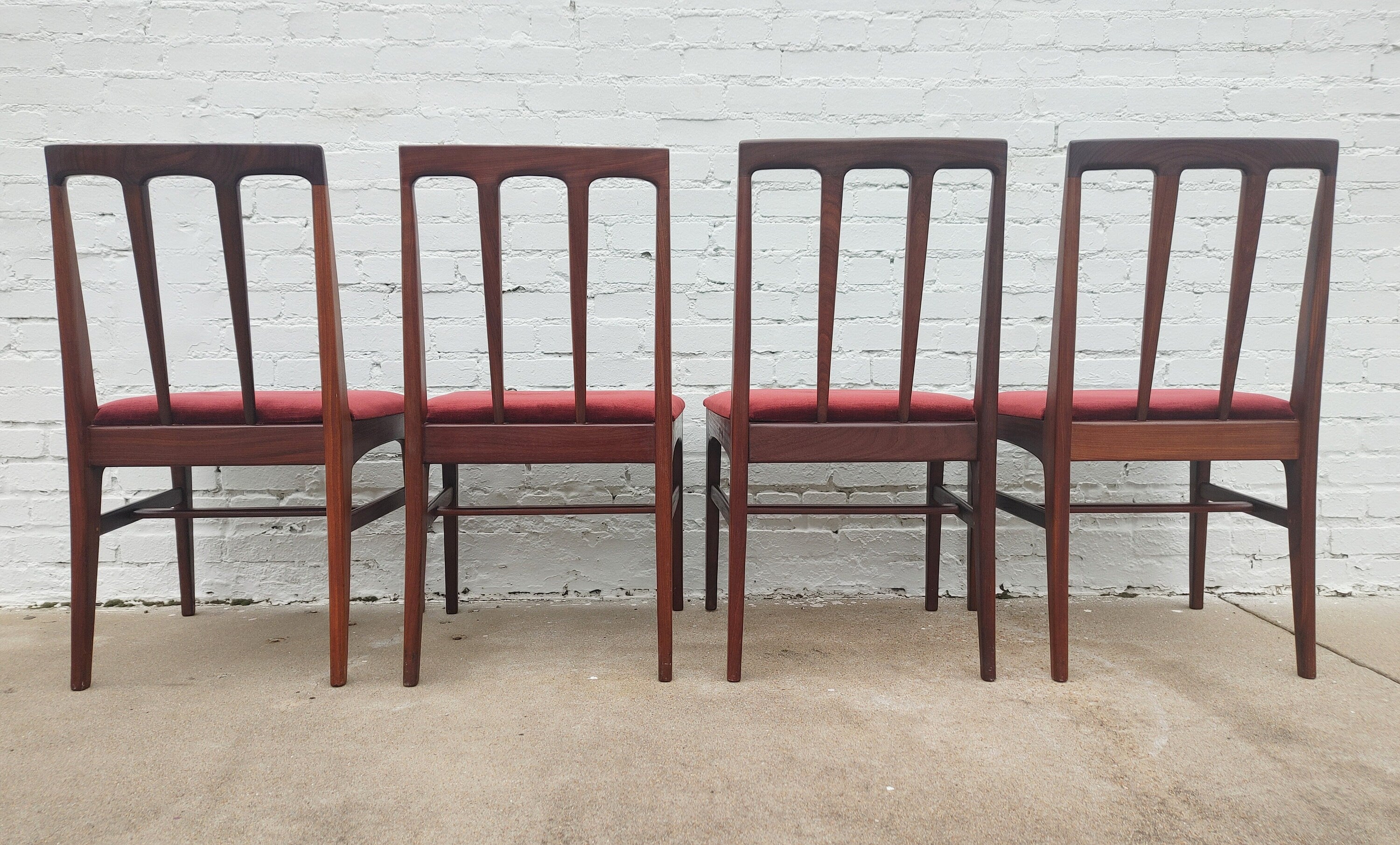 Mid Century English Modern Solid Teak Dining Chairs by Younger
