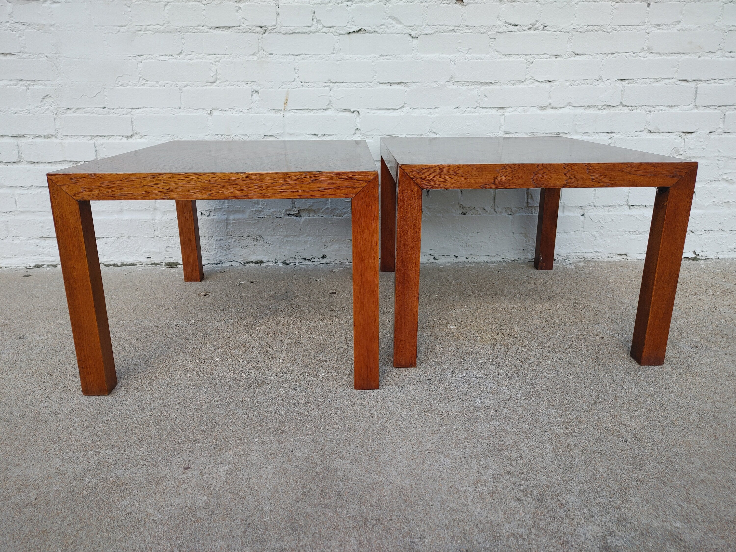 Mid Century Modern Lane Walnut Side Tables
