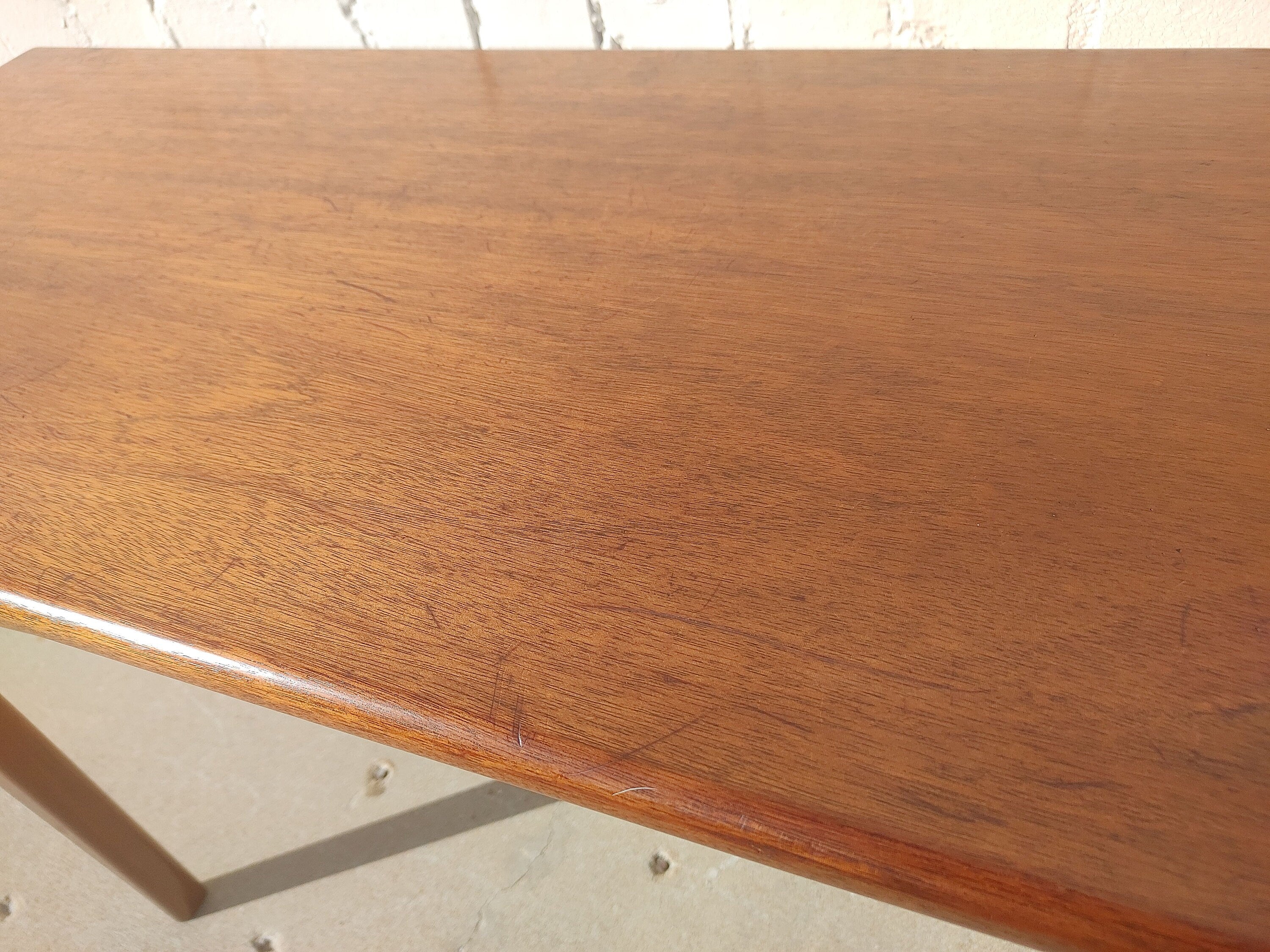 Mid Century Danish Modern Solid Teak Sofa Table