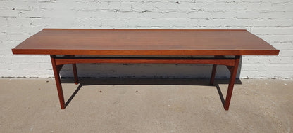 Mid Century Danish Modern Solid Teak Coffee Table by Seffle