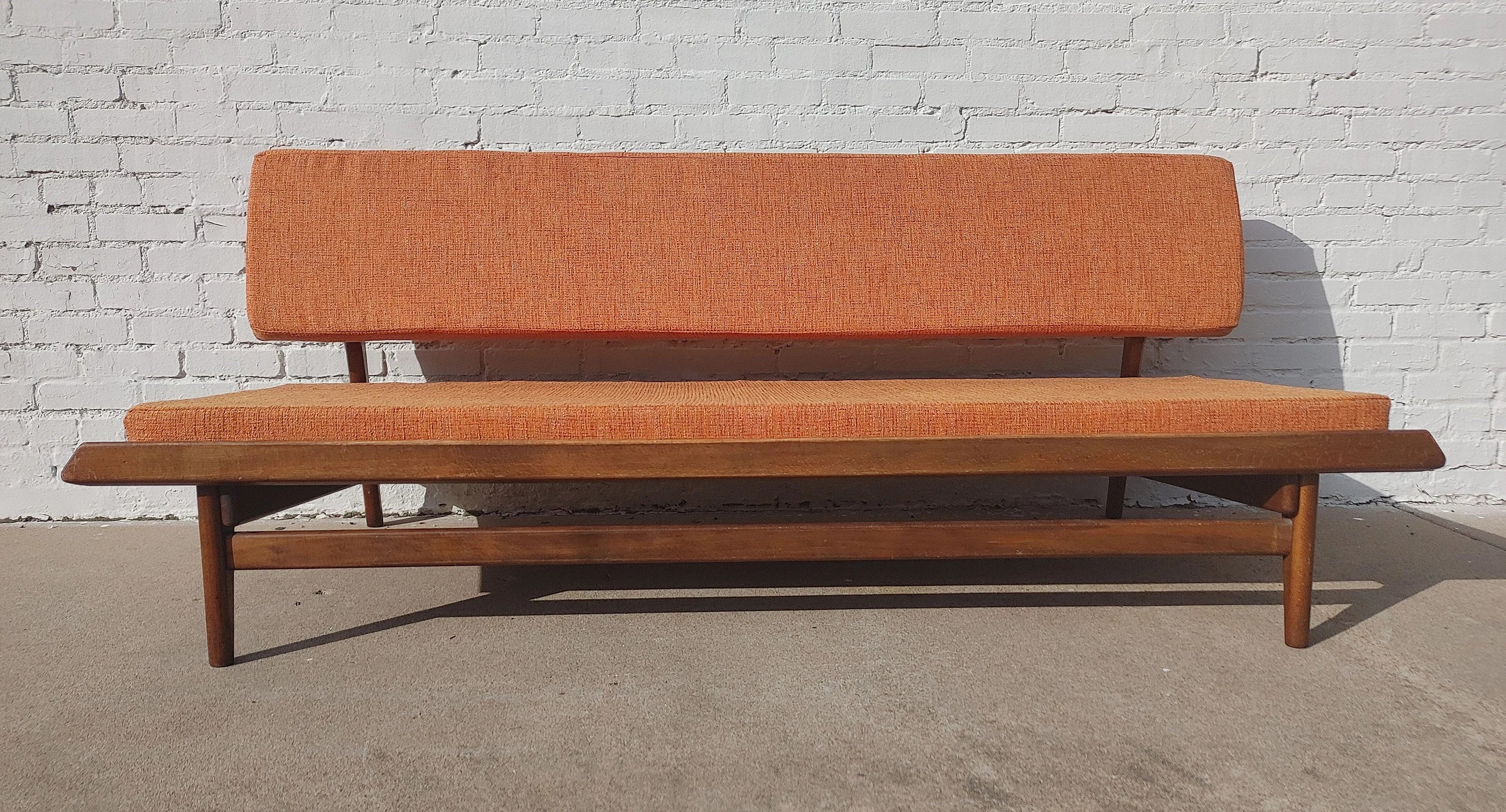 Mid Century Danish Modern Solid Walnut Daybed Sofa Attributed to Grete Jalk