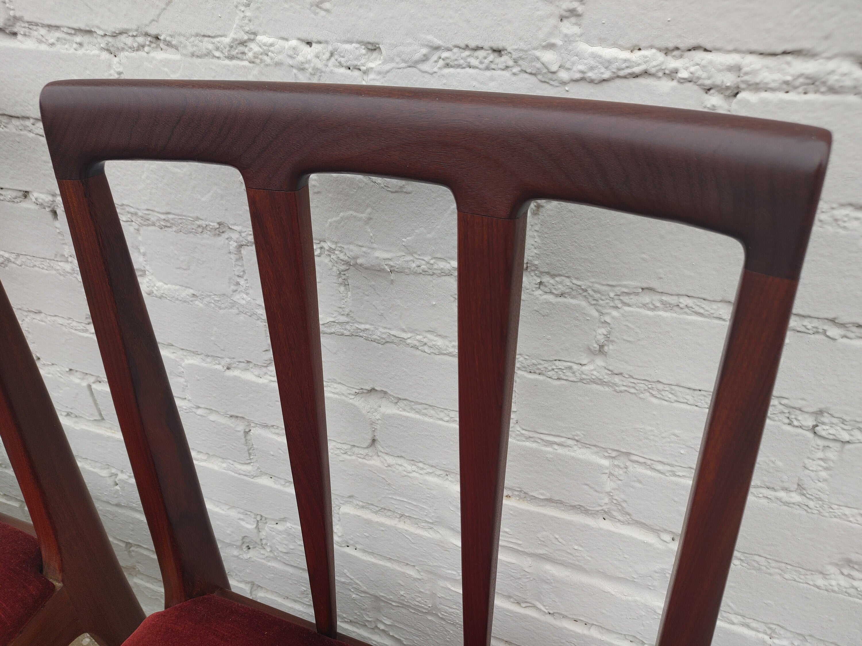Mid Century English Modern Solid Teak Dining Chairs by Younger