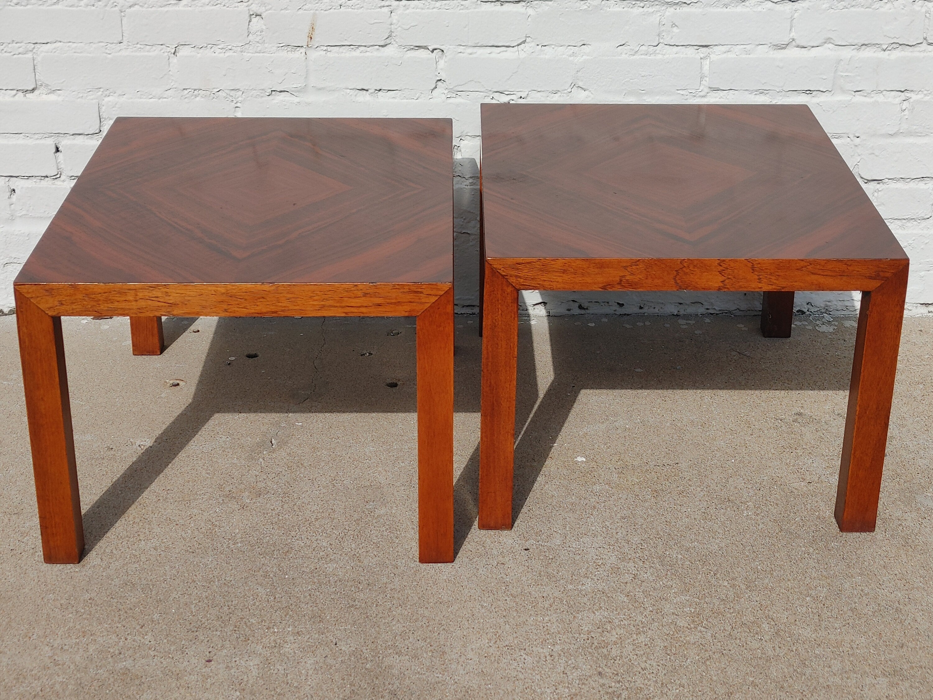 Mid Century Modern Lane Walnut Side Tables