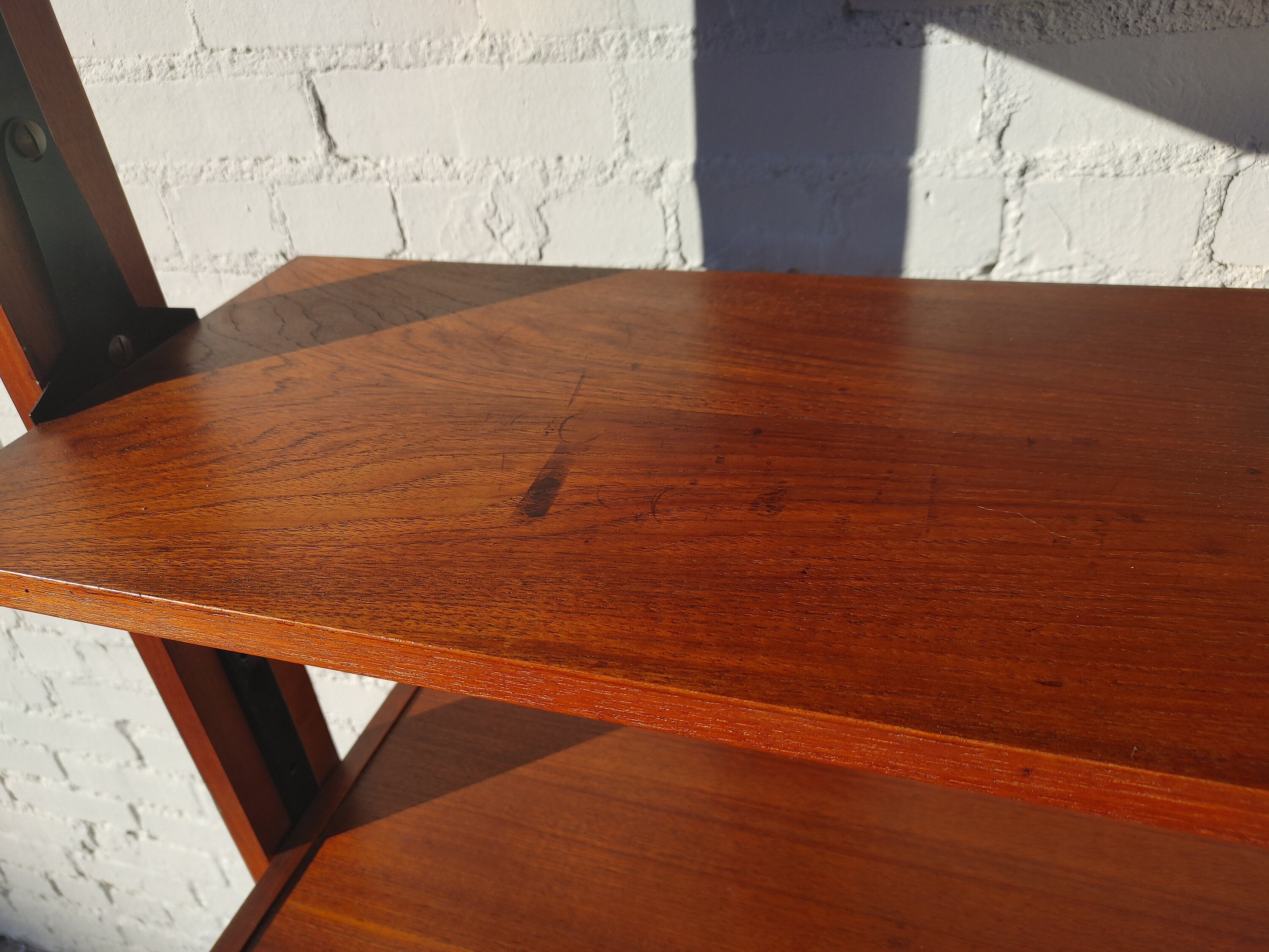 Mid Century Italian Modern Teak Modular Wall Unit