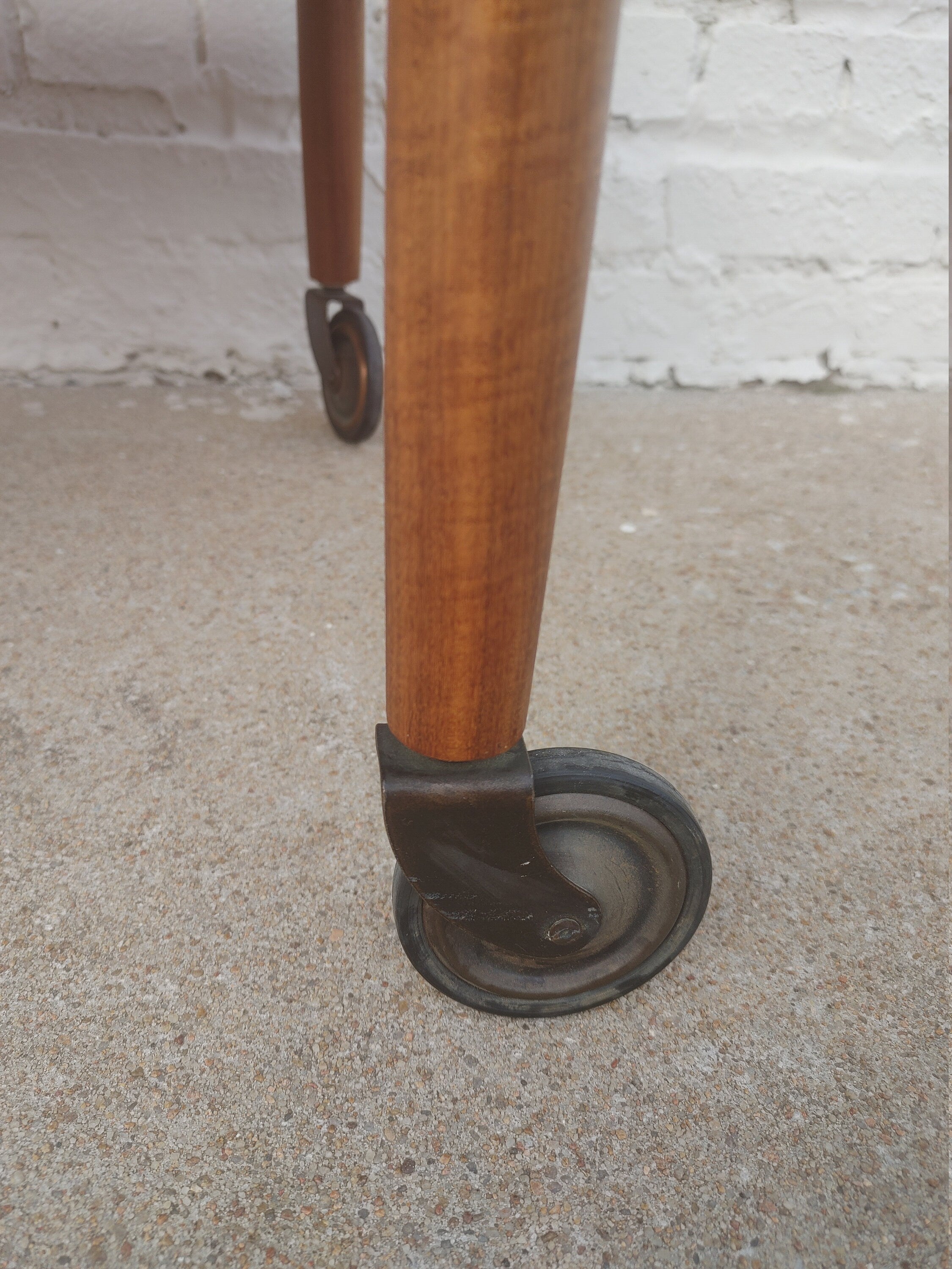 Mid Century Danish Modern Teak Rolling Bar