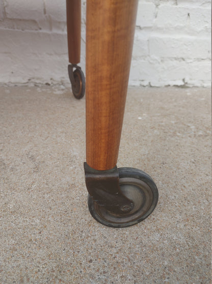 Mid Century Danish Modern Teak Rolling Bar
