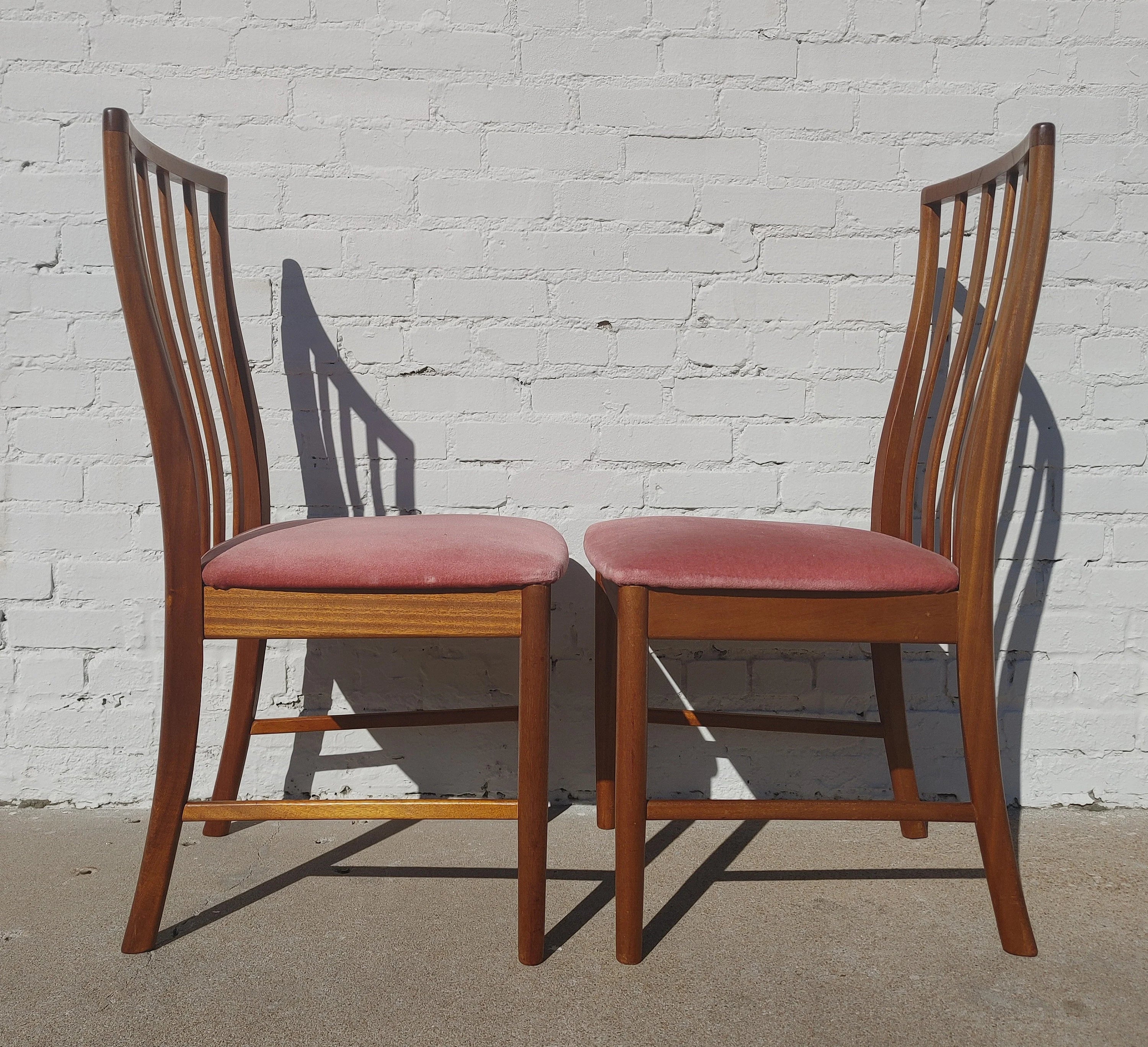 Mid Century English Modern Teak Dining Chairs