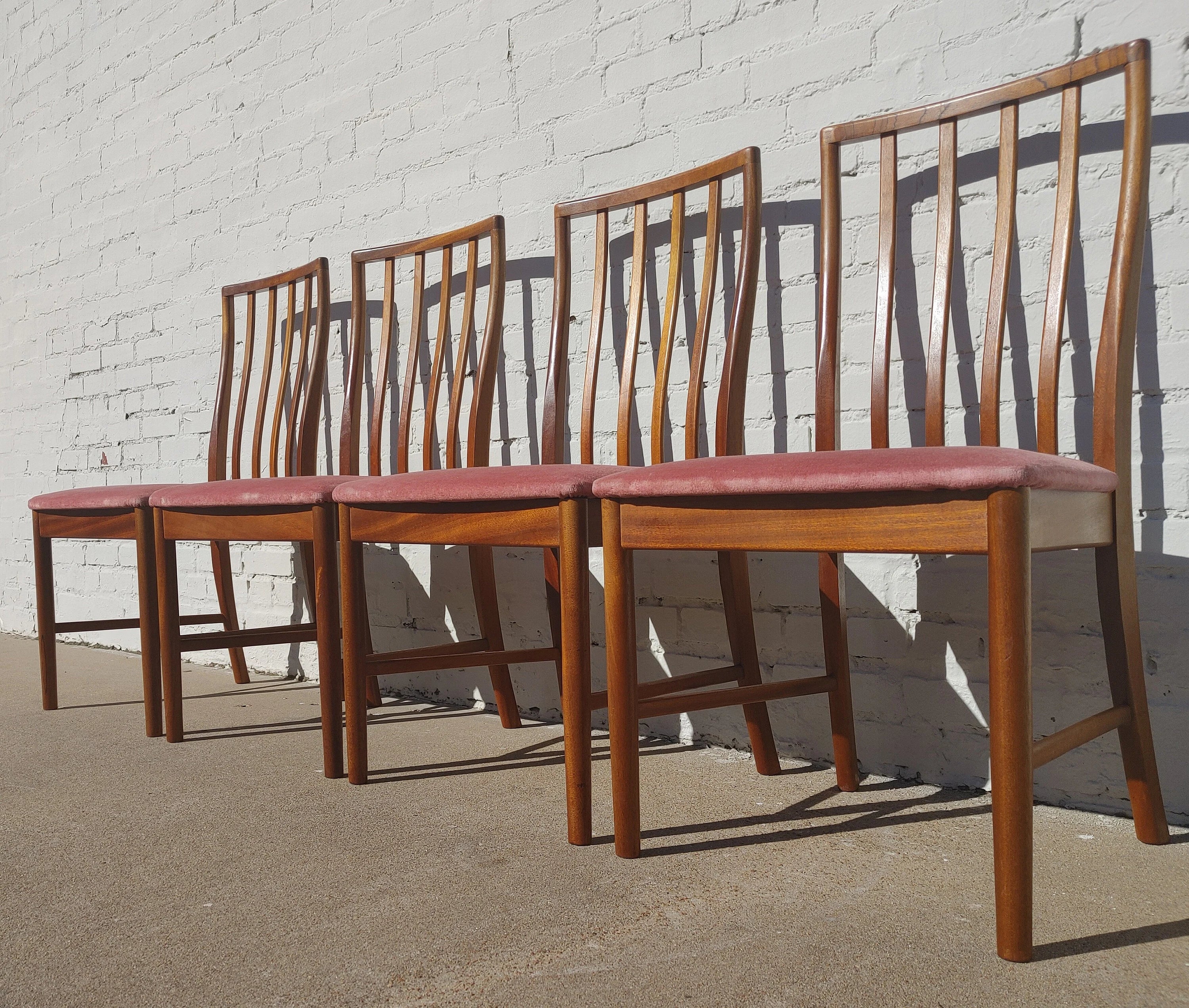 Mid Century English Modern Teak Dining Chairs