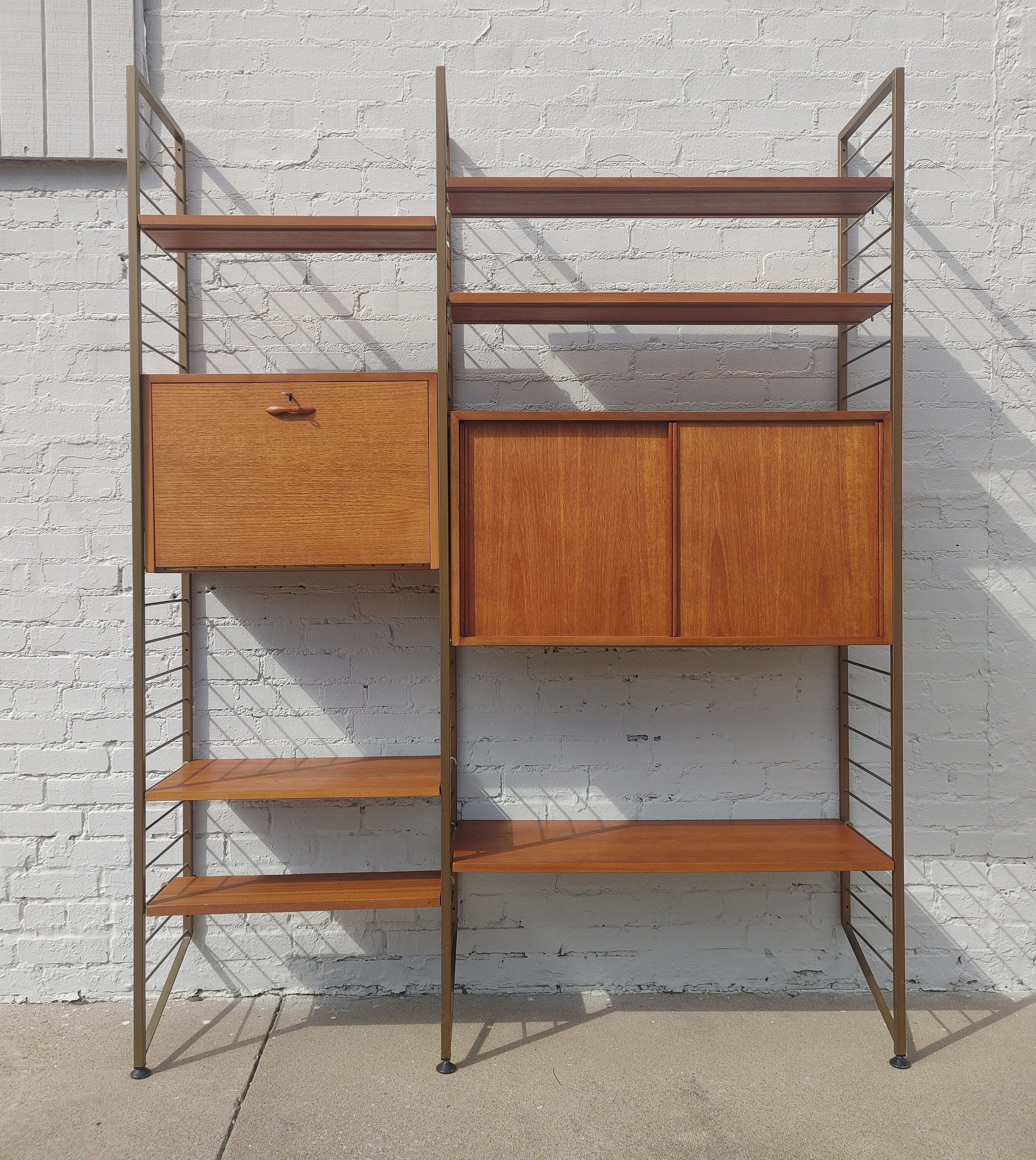 Mid Century English Modern Ladderax Wall Unit