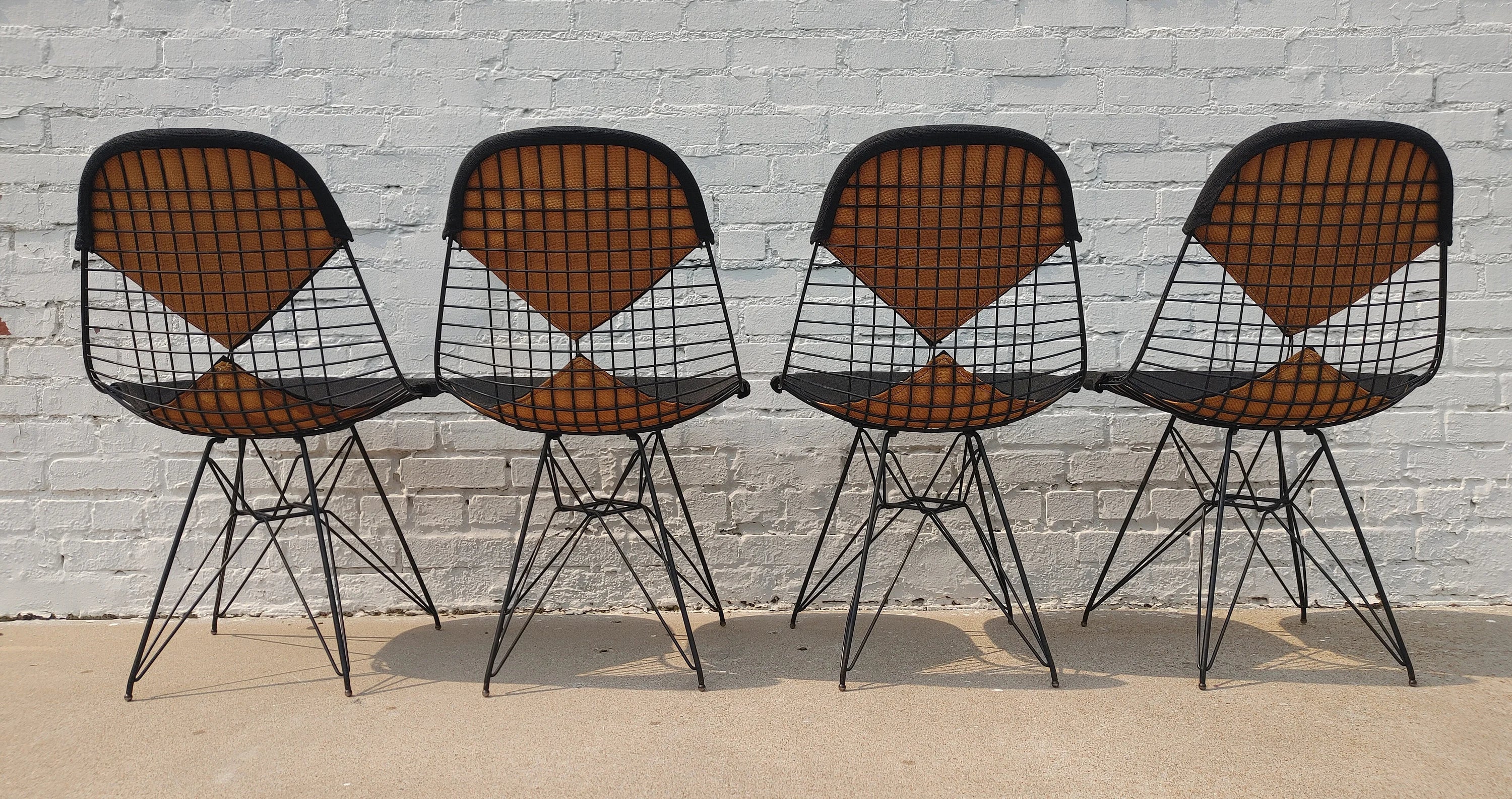 Mid Century Modern Herman Miller Eiffel Wire Chairs