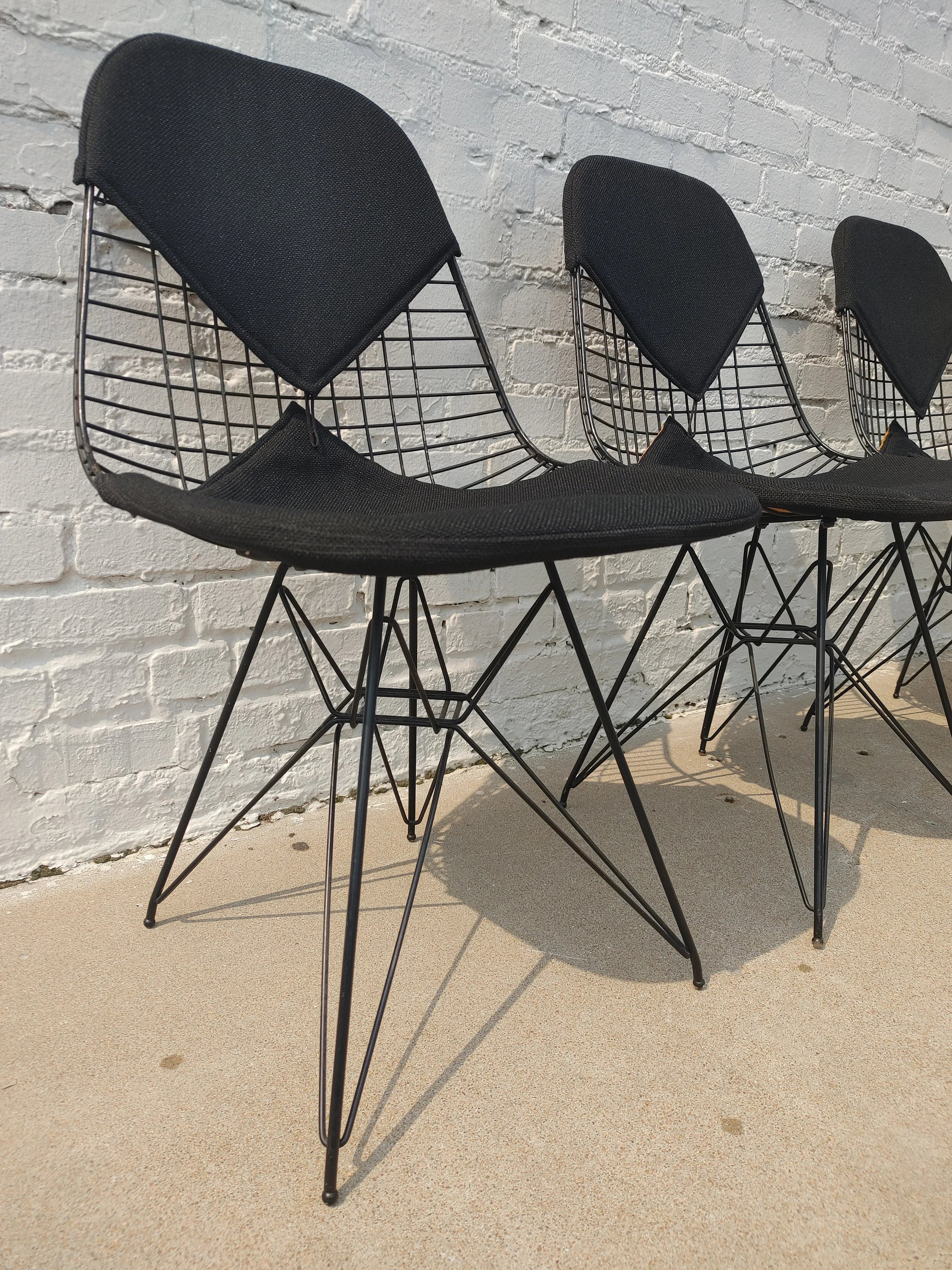 Mid Century Modern Herman Miller Eiffel Wire Chairs