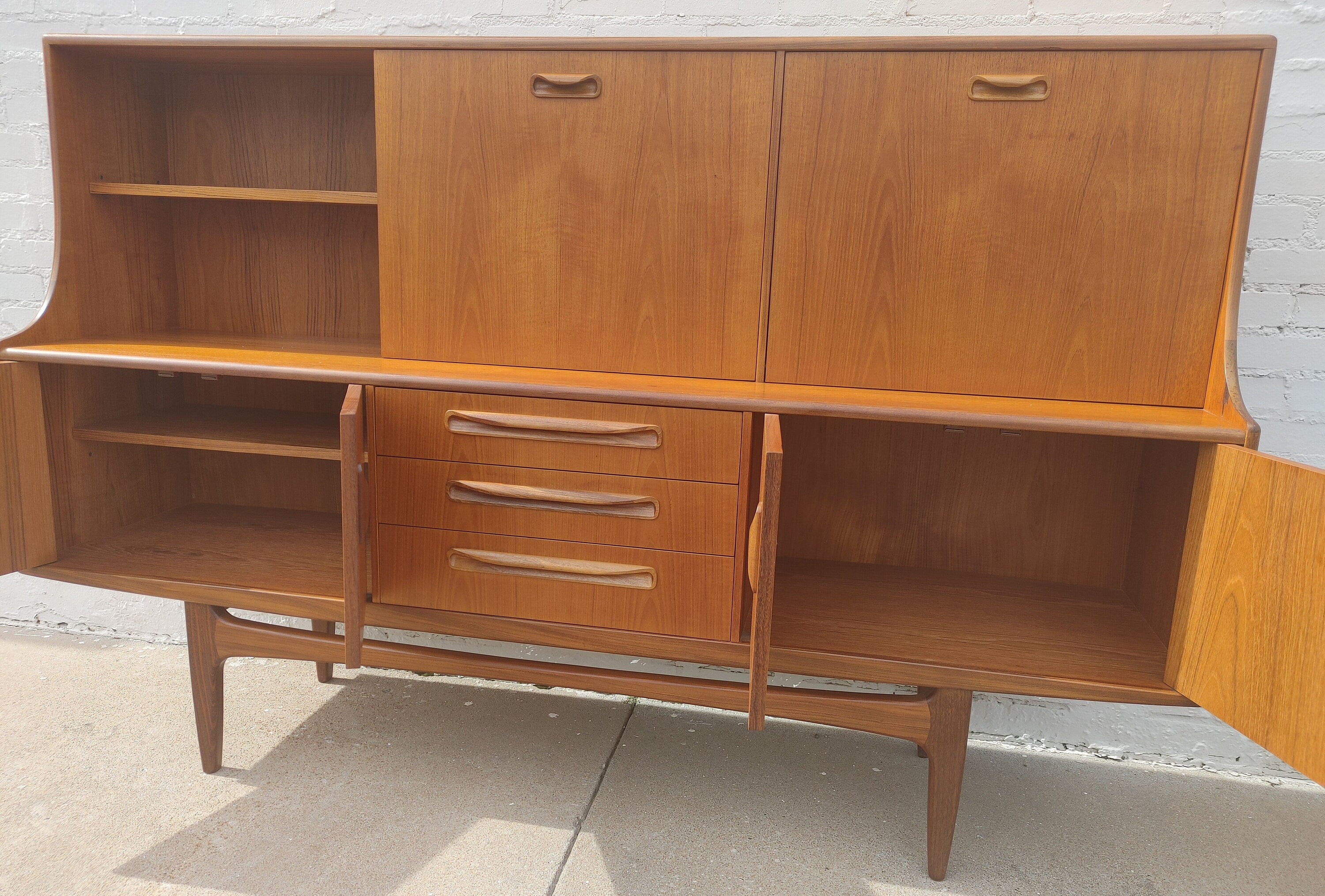 Mid Century English Modern G Plan Teak Hutch