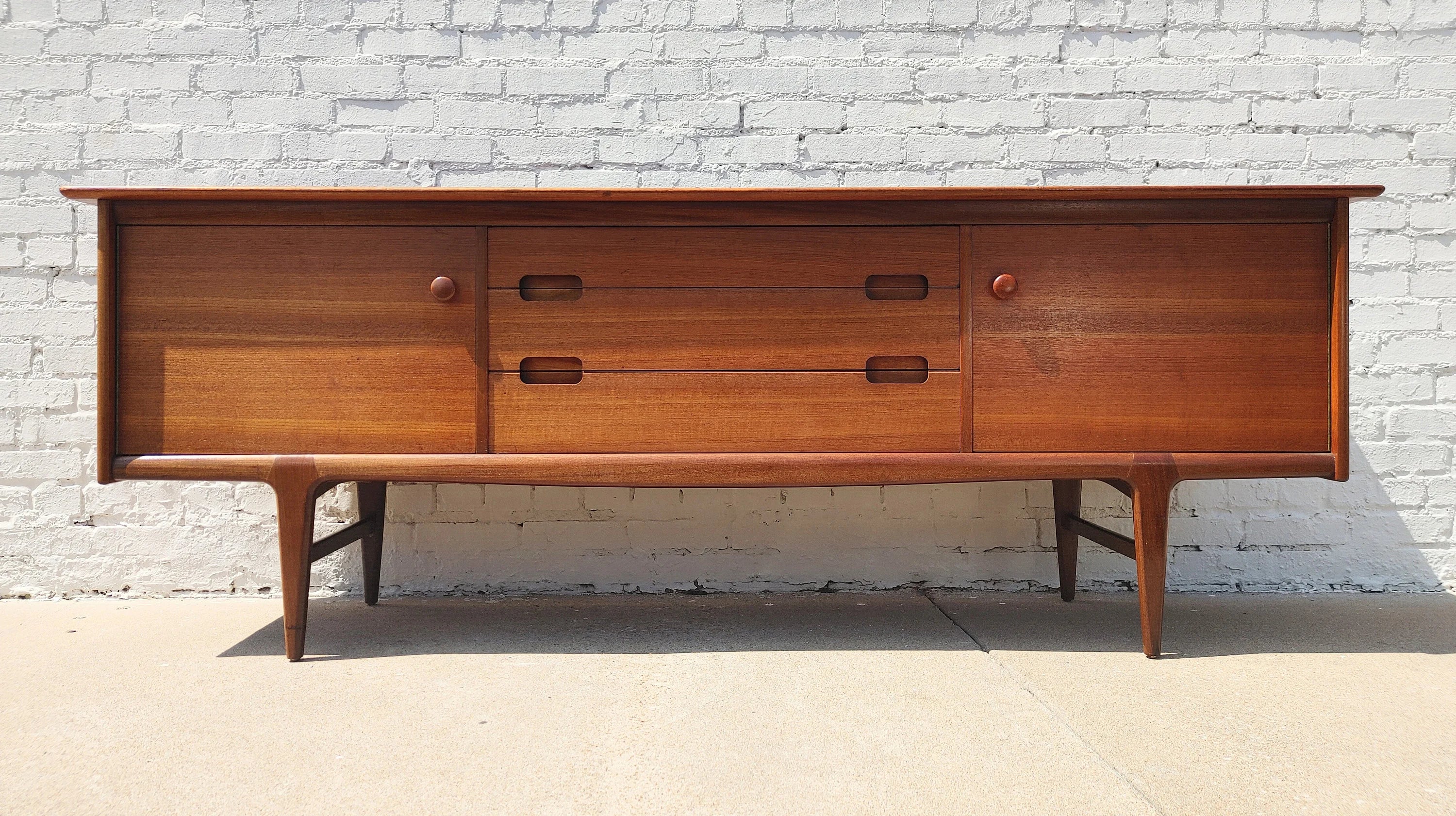 Mid Century English Modern Teak Sideboard by Younger