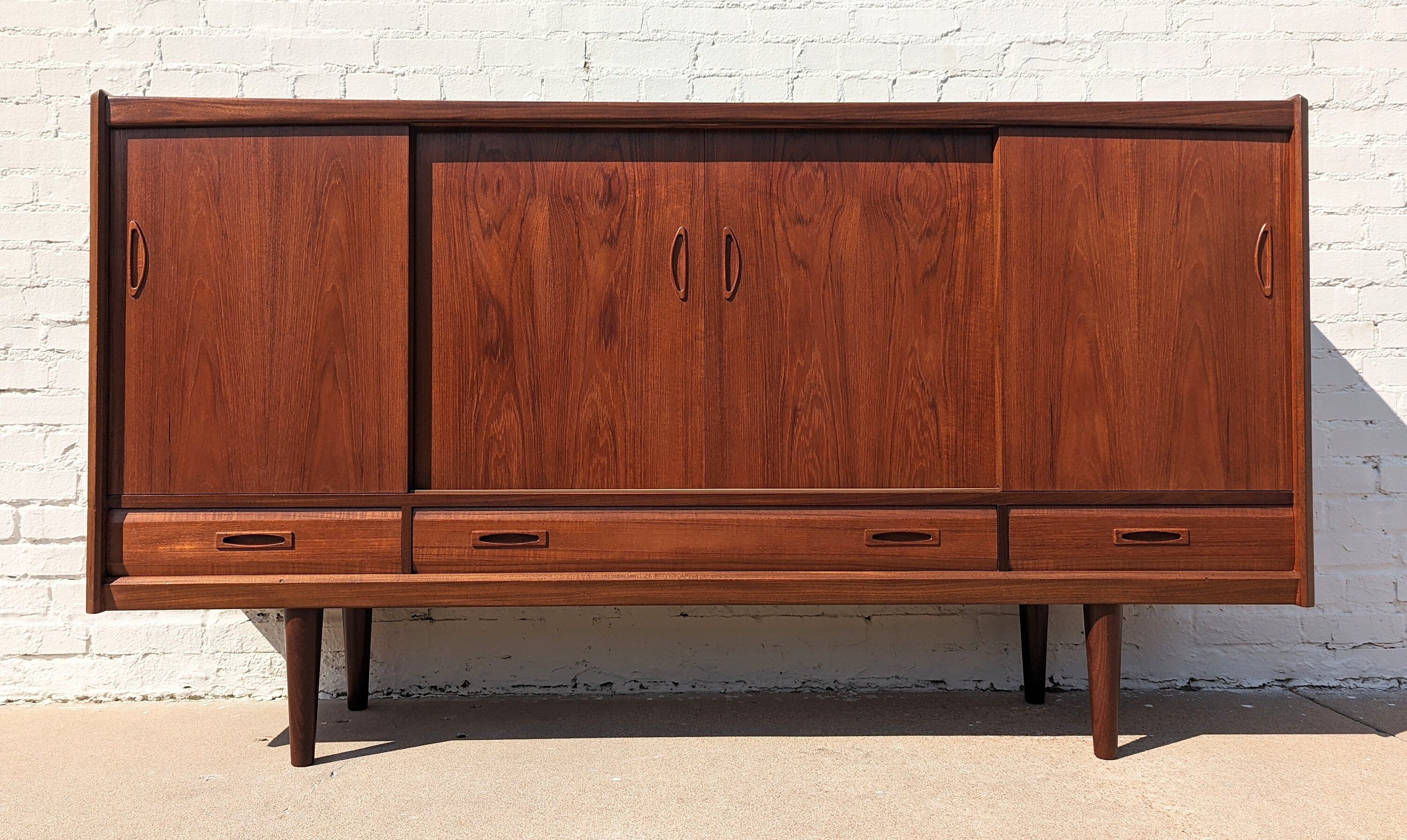 Mid Century Danish Modern Teak Cocktail Highboard