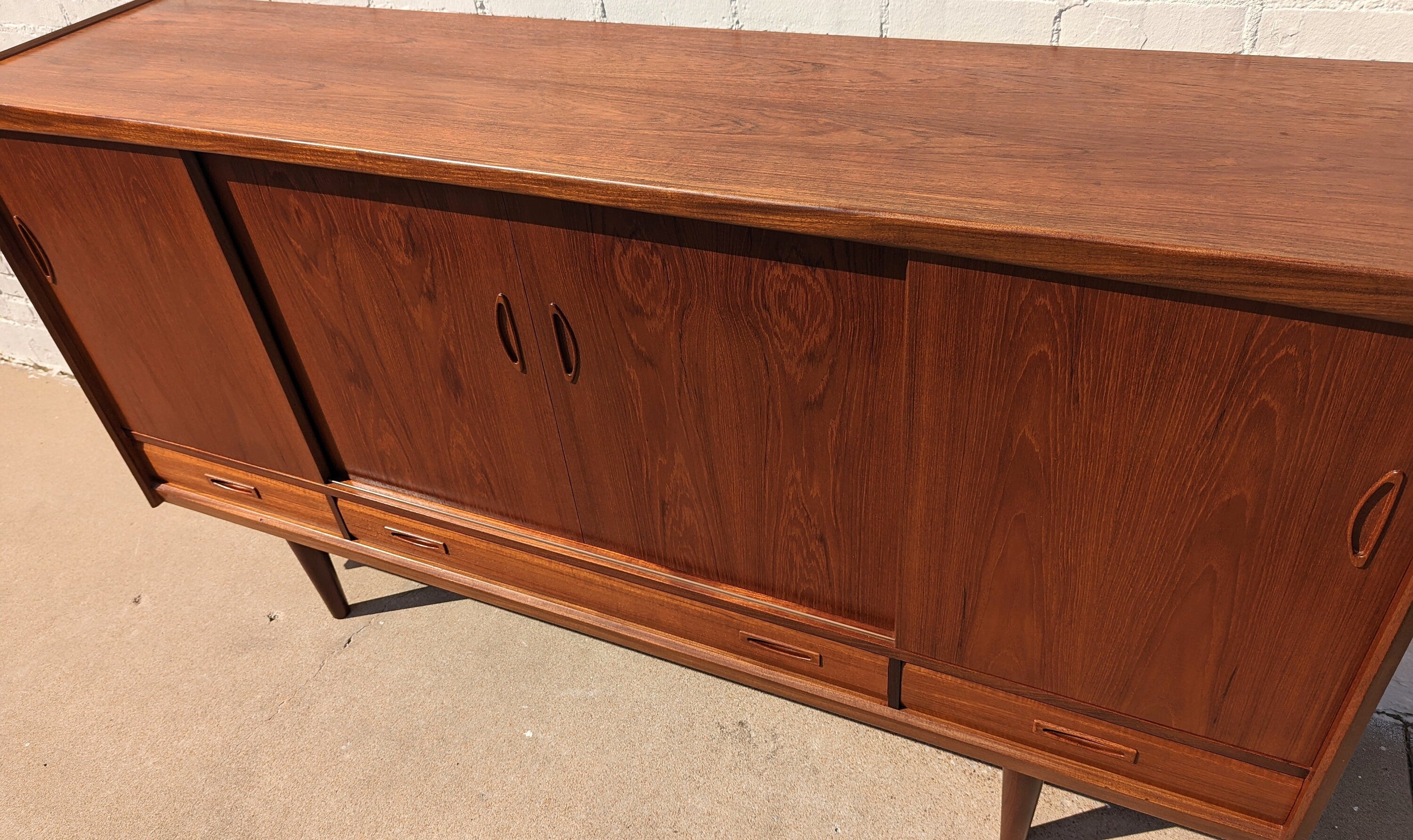 Mid Century Danish Modern Teak Cocktail Highboard