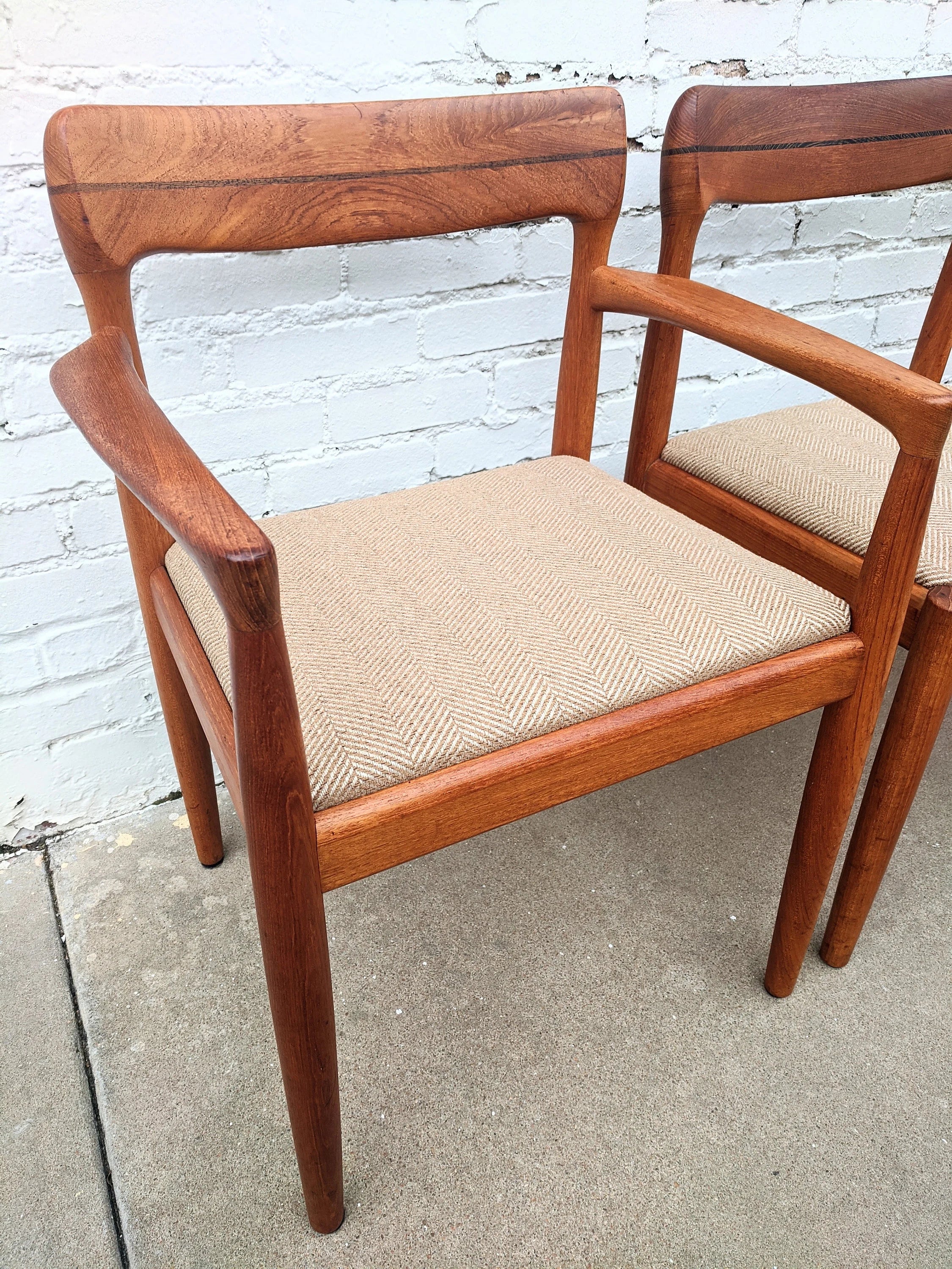 Mid Century Modern Bramin Teak Dining Table and Four Chairs