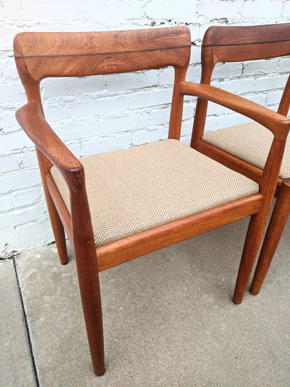 Mid Century Modern Bramin Teak Dining Table and Four Chairs