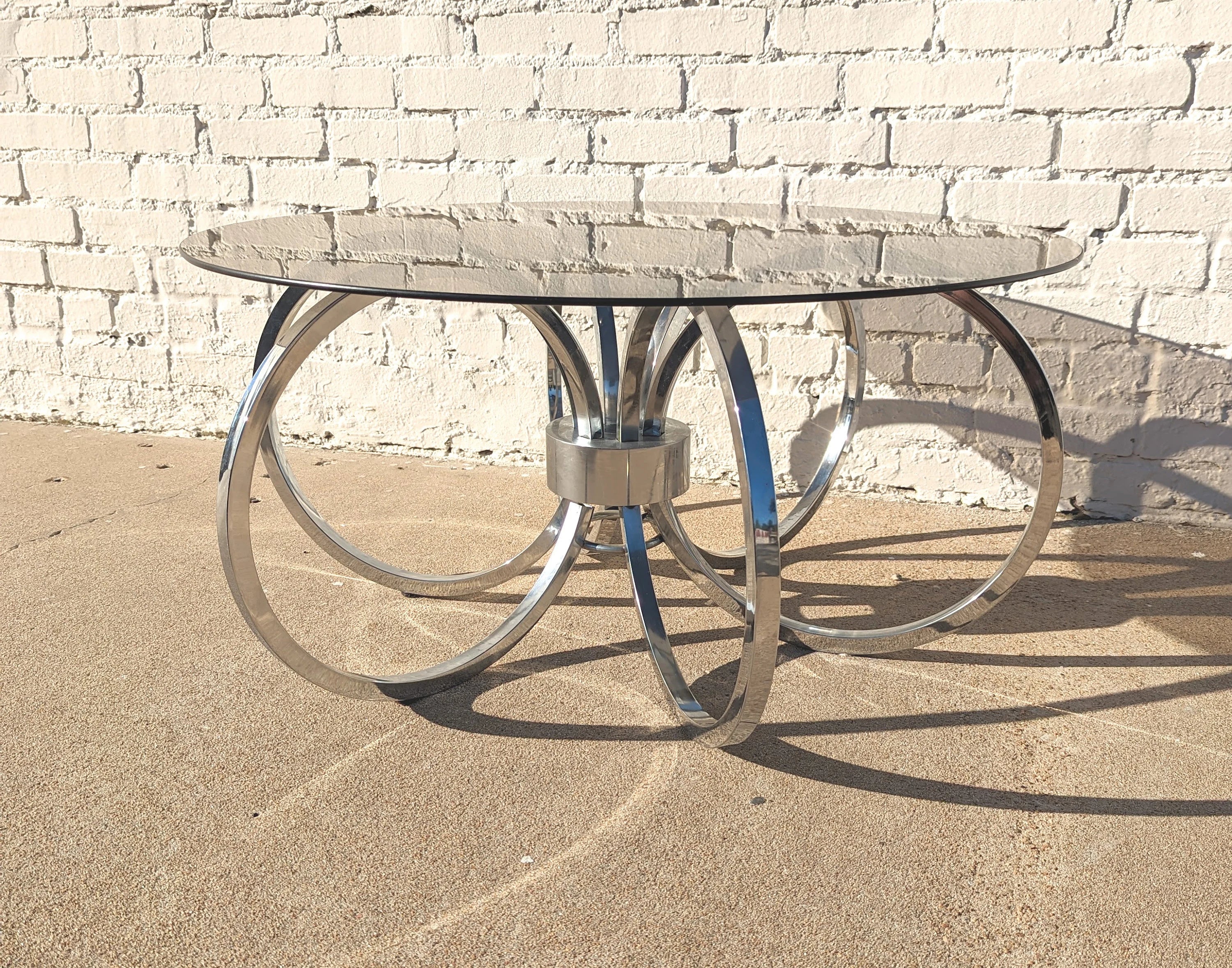 Mid Century Modern DIA Chrome and Glass Coffee Table