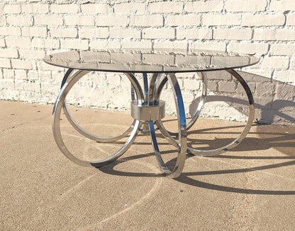 Mid Century Modern DIA Chrome and Glass Coffee Table