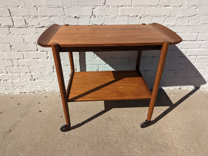 Mid Century Danish Modern Teak Rolling Bar