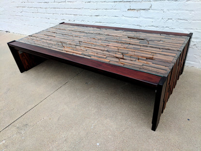 Mid Century Modern Percival Lafer Brutalist Rosewood Coffee Table